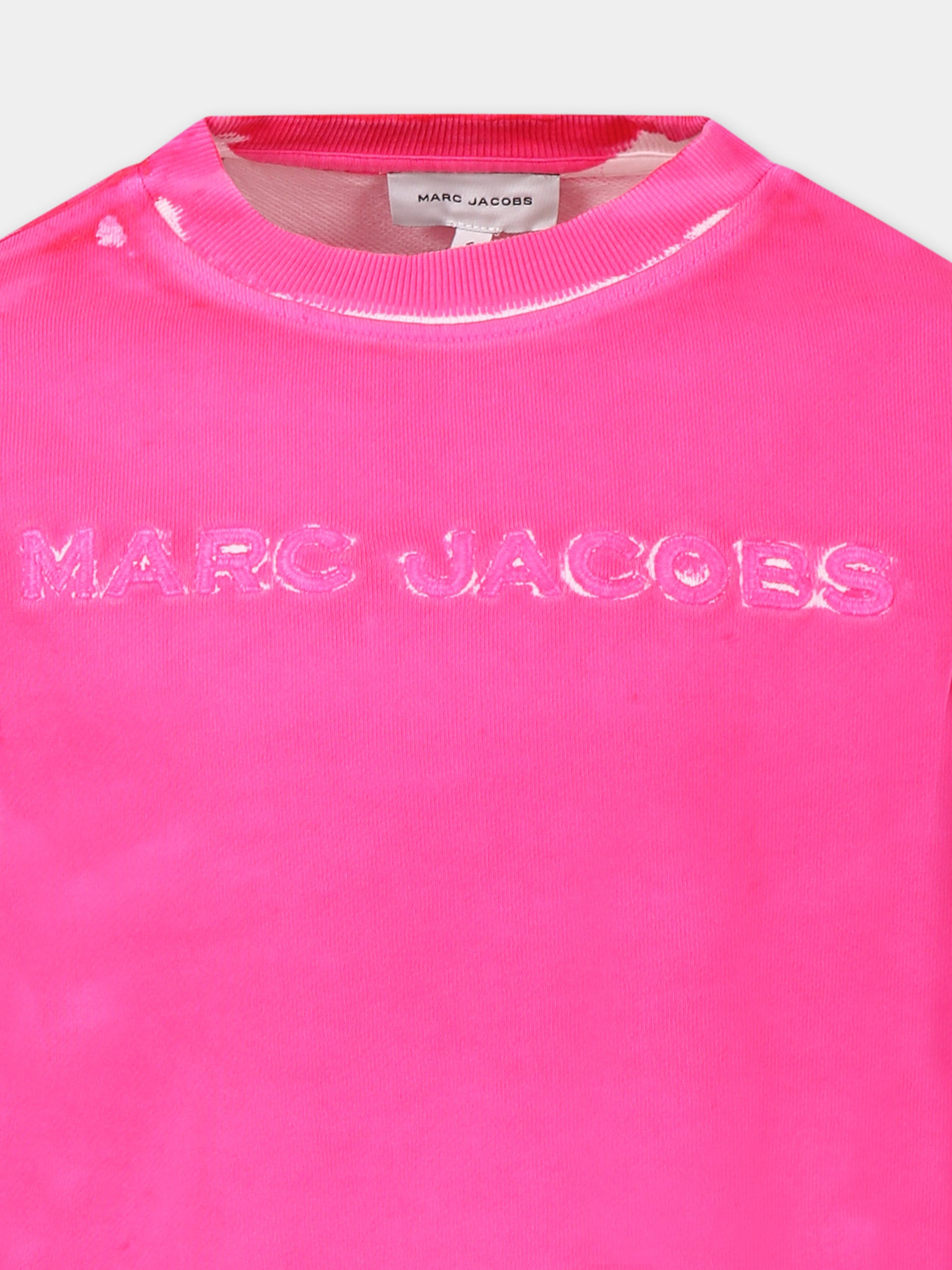 Felpa fucsia per bambina con logo,Marc Jacobs,W60435 47M