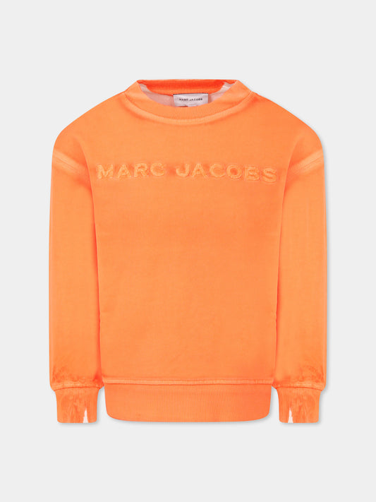 Felpa arancione per bambini con logo,Marc Jacobs,W60435 406