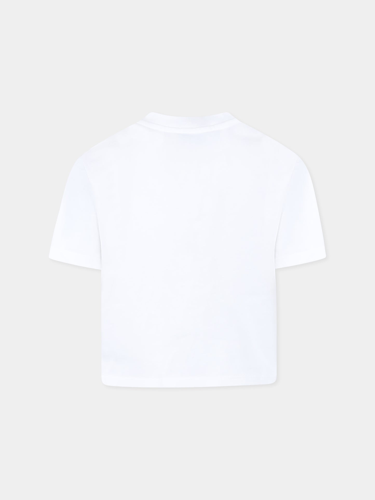 T-shirt bianca per bambina con logo e fiori,Marc Jacobs,W60463 10P