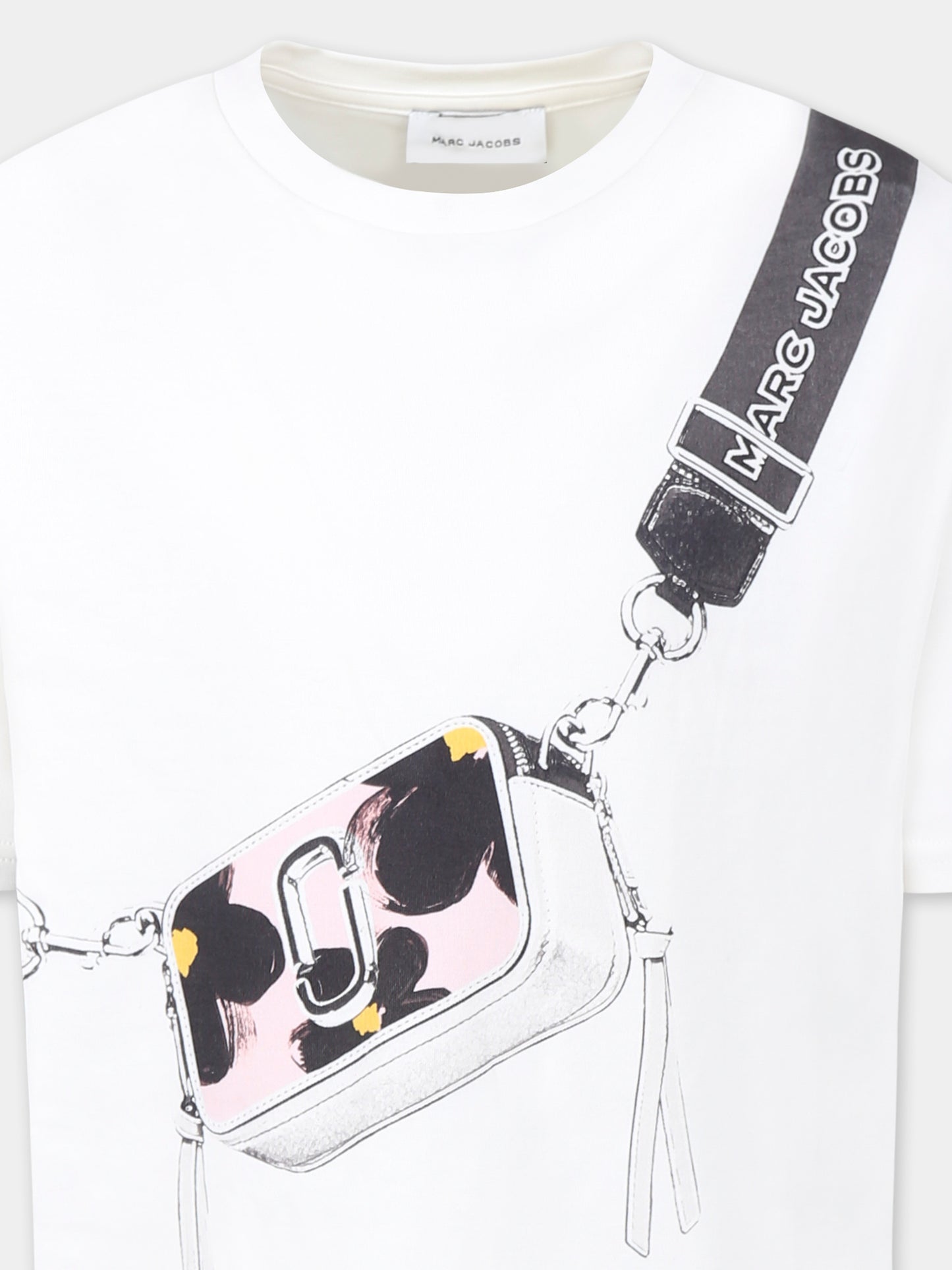 Vestito bianco per bambina con stampa borsa,Marc Jacobs,W60530 126