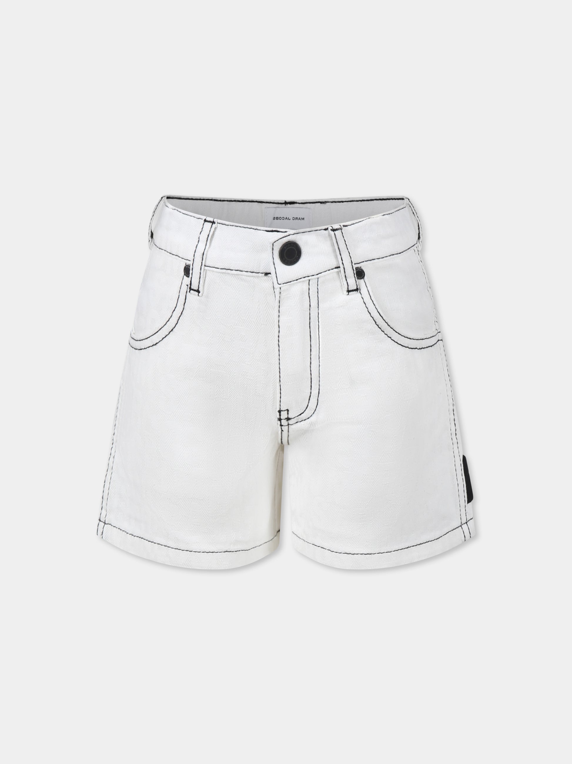 Shorts bianchi per bambina con logo,Marc Jacobs,W60535 148