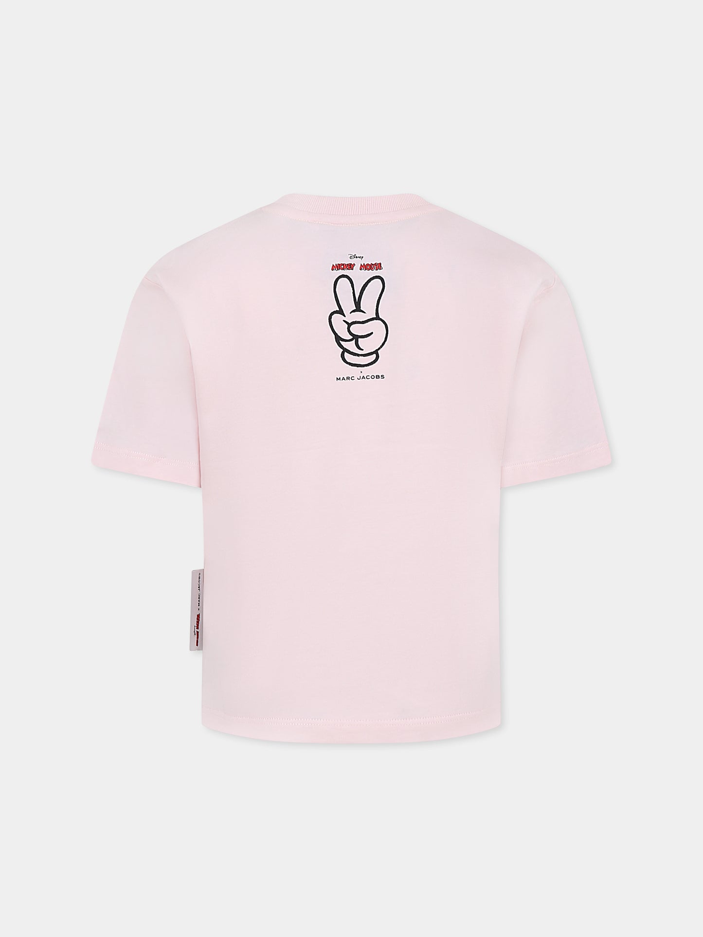 T-shirt rosa per bambina con Topolino