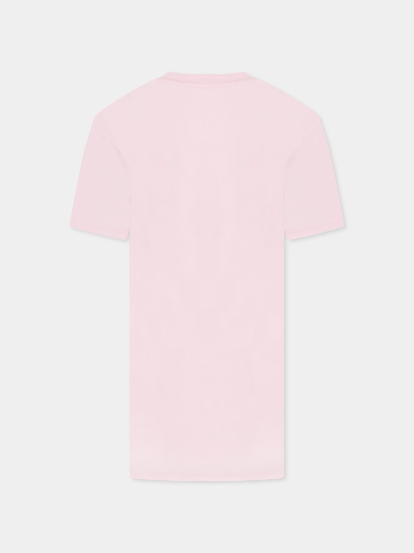 Vestito rosa per bambina con stampa borsa