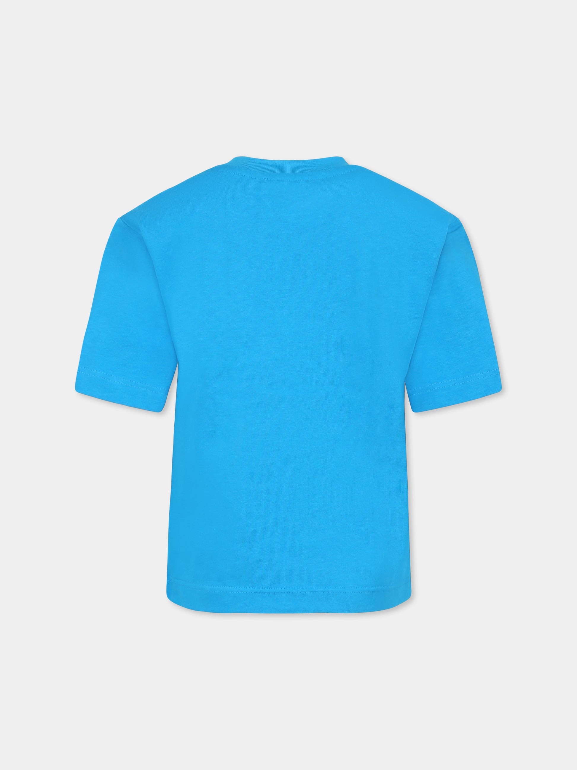 T-shirt azzurra per bambino con marsupio e logo,Marc Jacobs,W60449 759