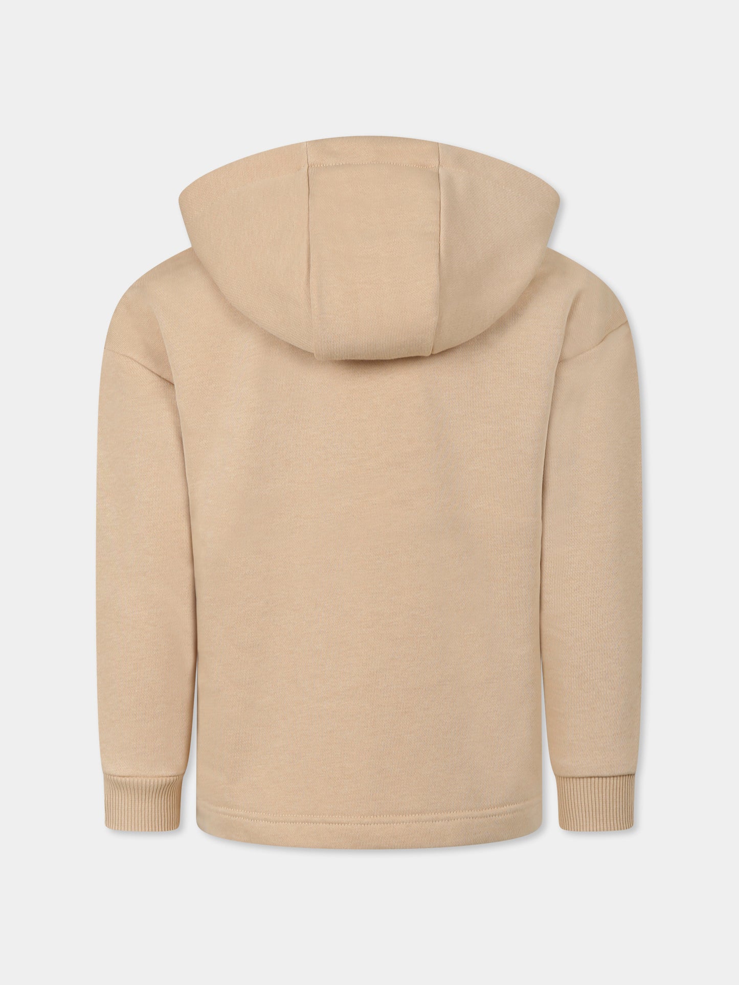 Felpa beige per bambino con marsupio e logo,Marc Jacobs,W60434 21D