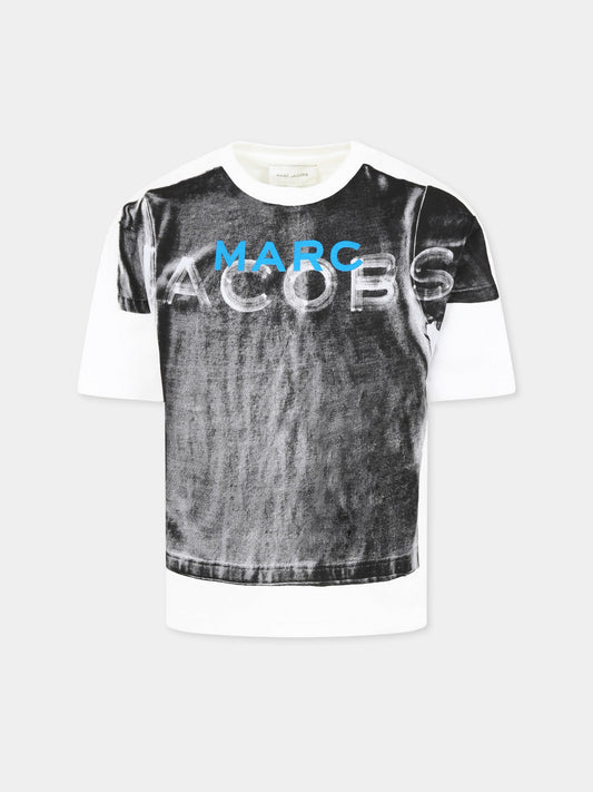 T-shirt bianca per bambino con logo