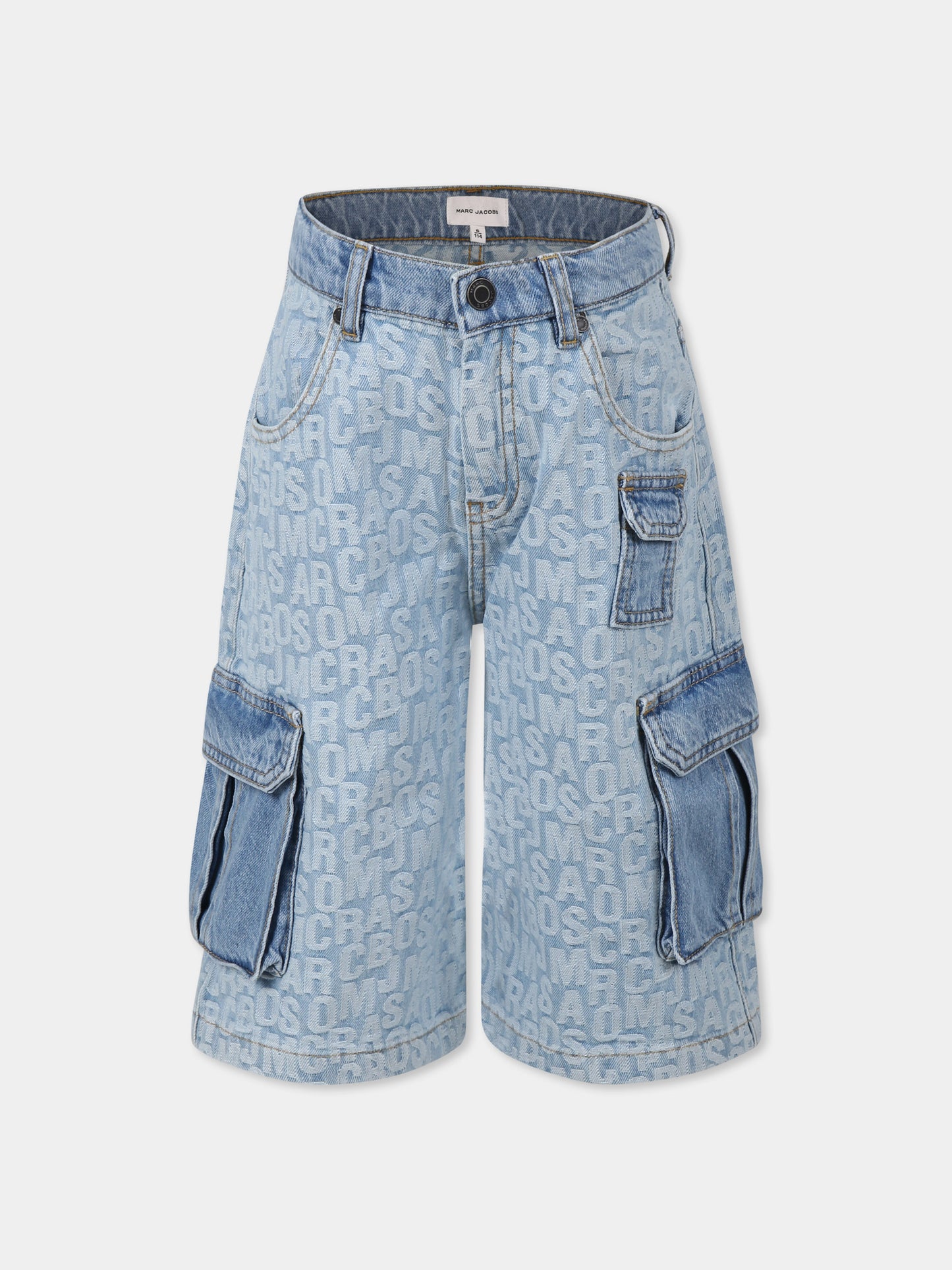 Shorts denim per bambino con logo,Marc Jacobs,W60489 Z10