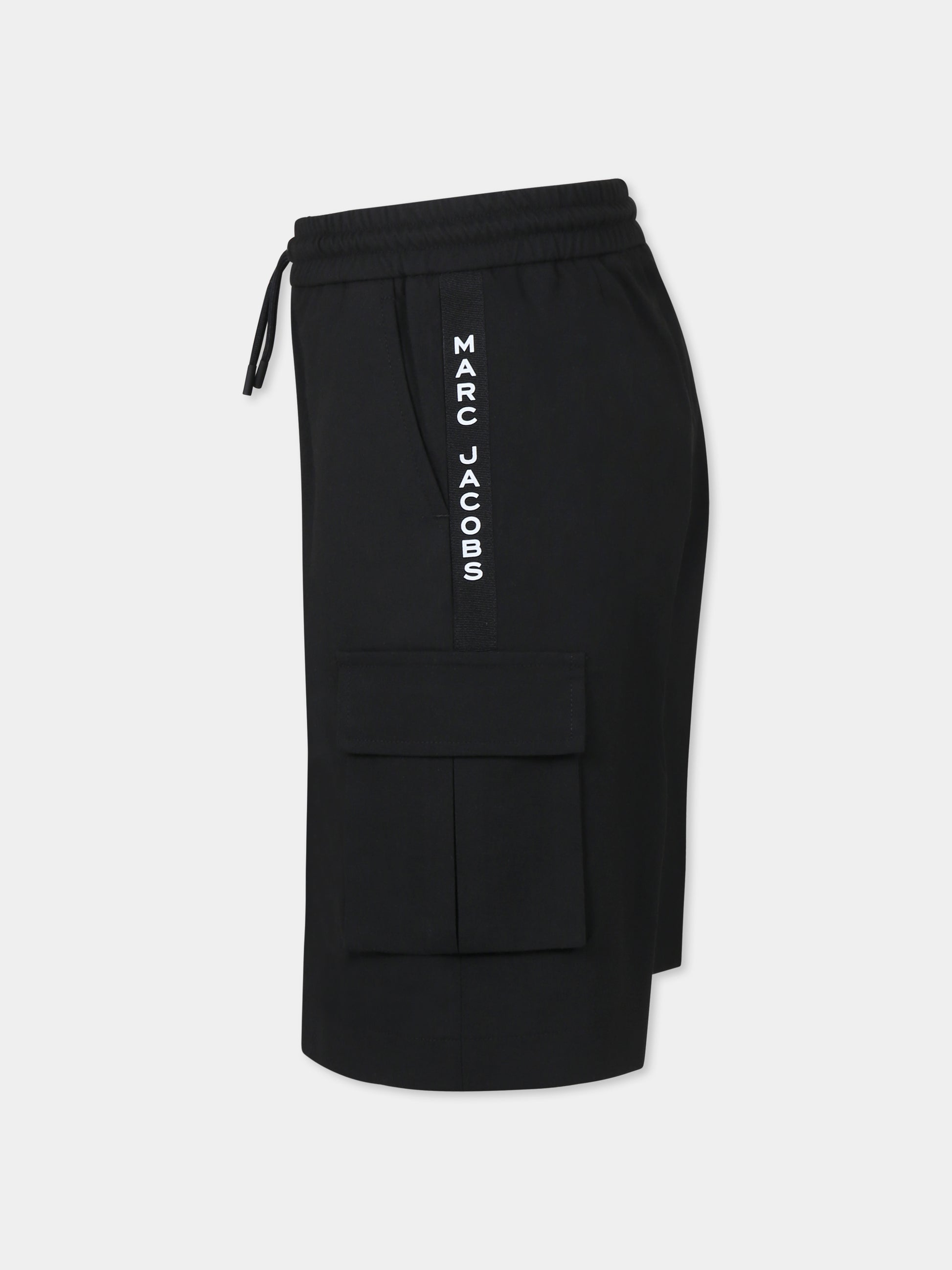 Shorts neri per bambino con logo,Marc Jacobs,W60493 09B