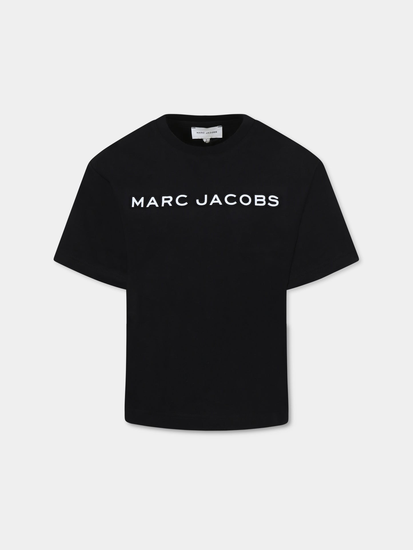 T-shirt nera per bambini con logo