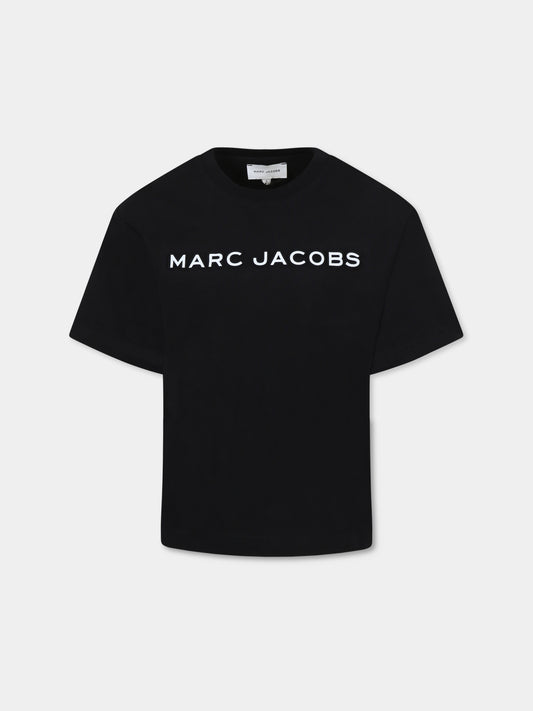 T-shirt nera per bambini con logo