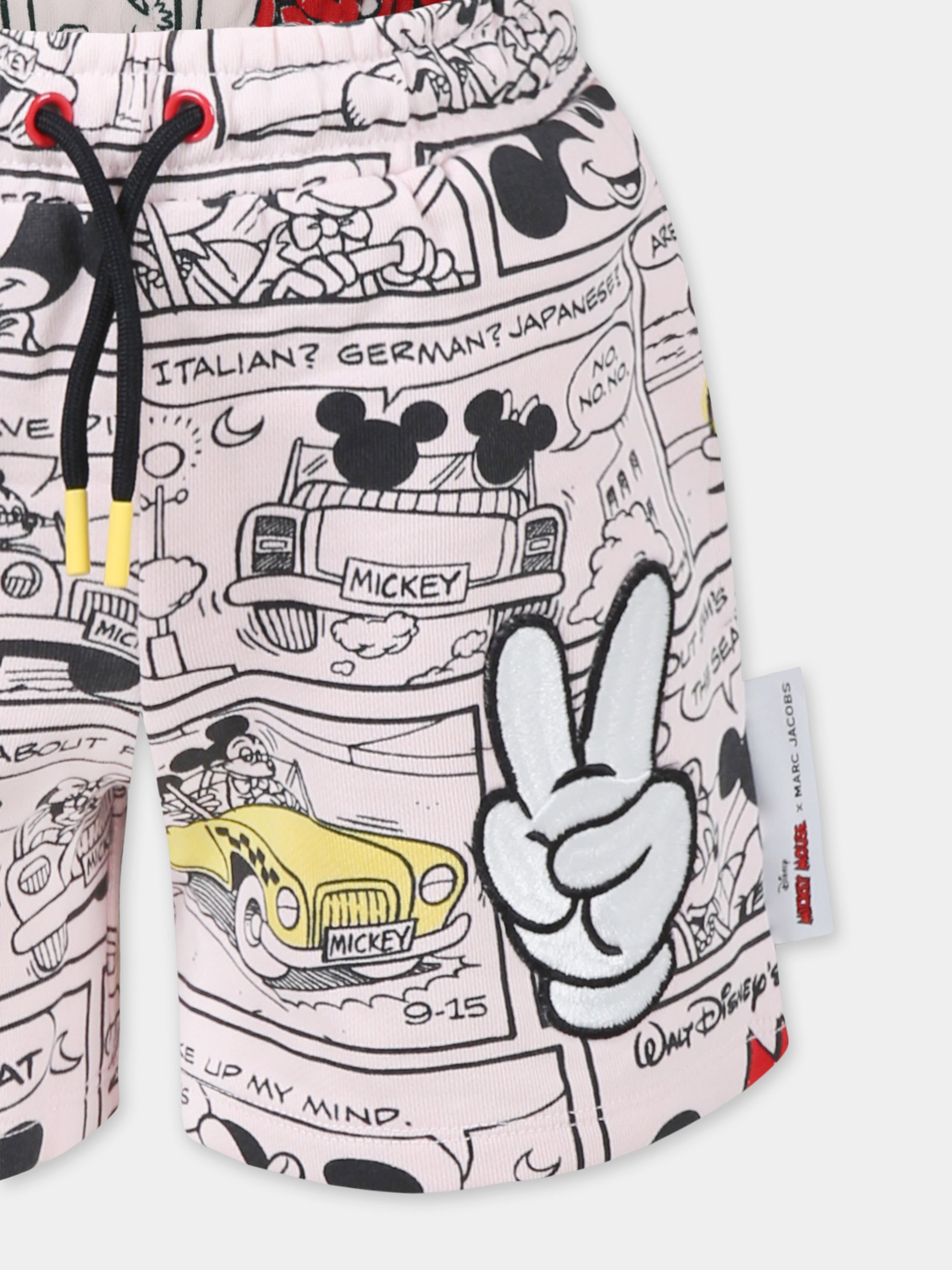 Shorts rosa per bambina con stampa Topolino,Marc Jacobs,W60488 475