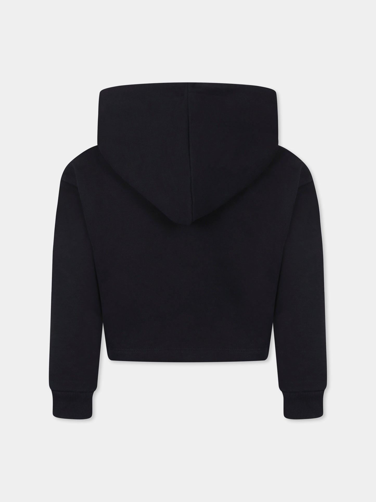 Felpa crop nera per bambina con logo,Marc Jacobs,W60536 09B