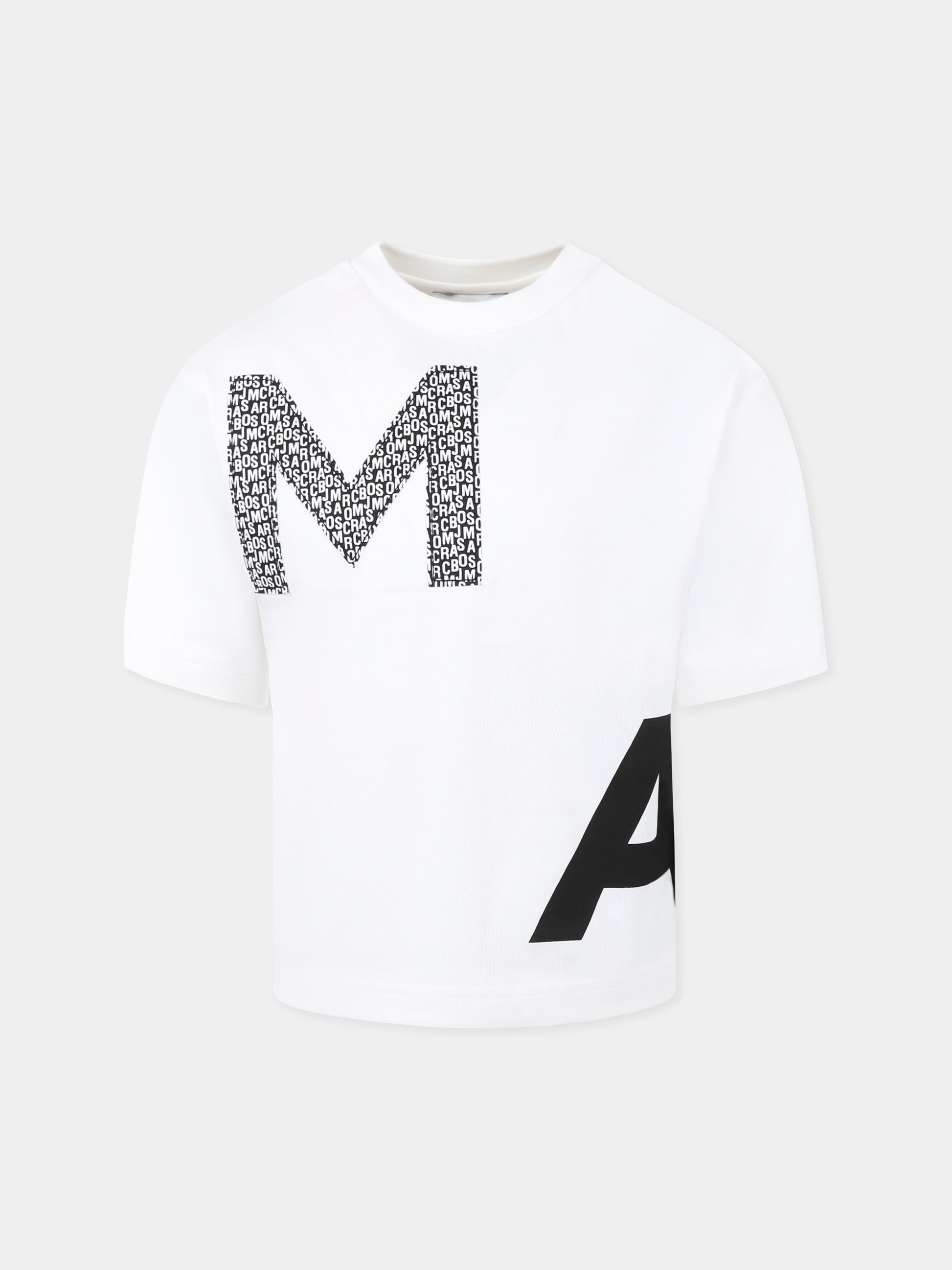 T-shirt bianca per bambino con logo,Marc Jacobs,W60460 126
