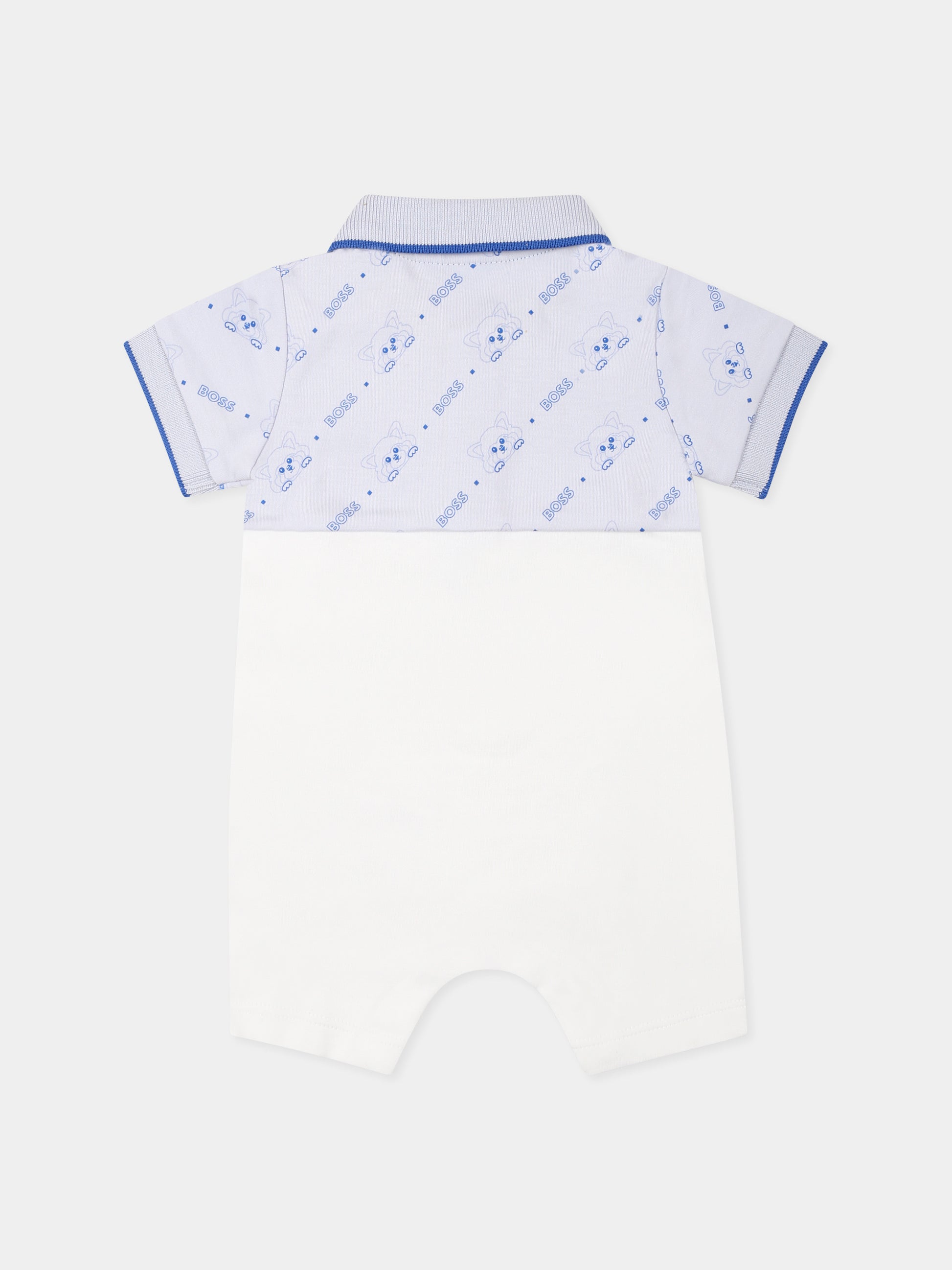 Pagliaccetto bianco per neonato con logo e panda,Boss,J52206 771