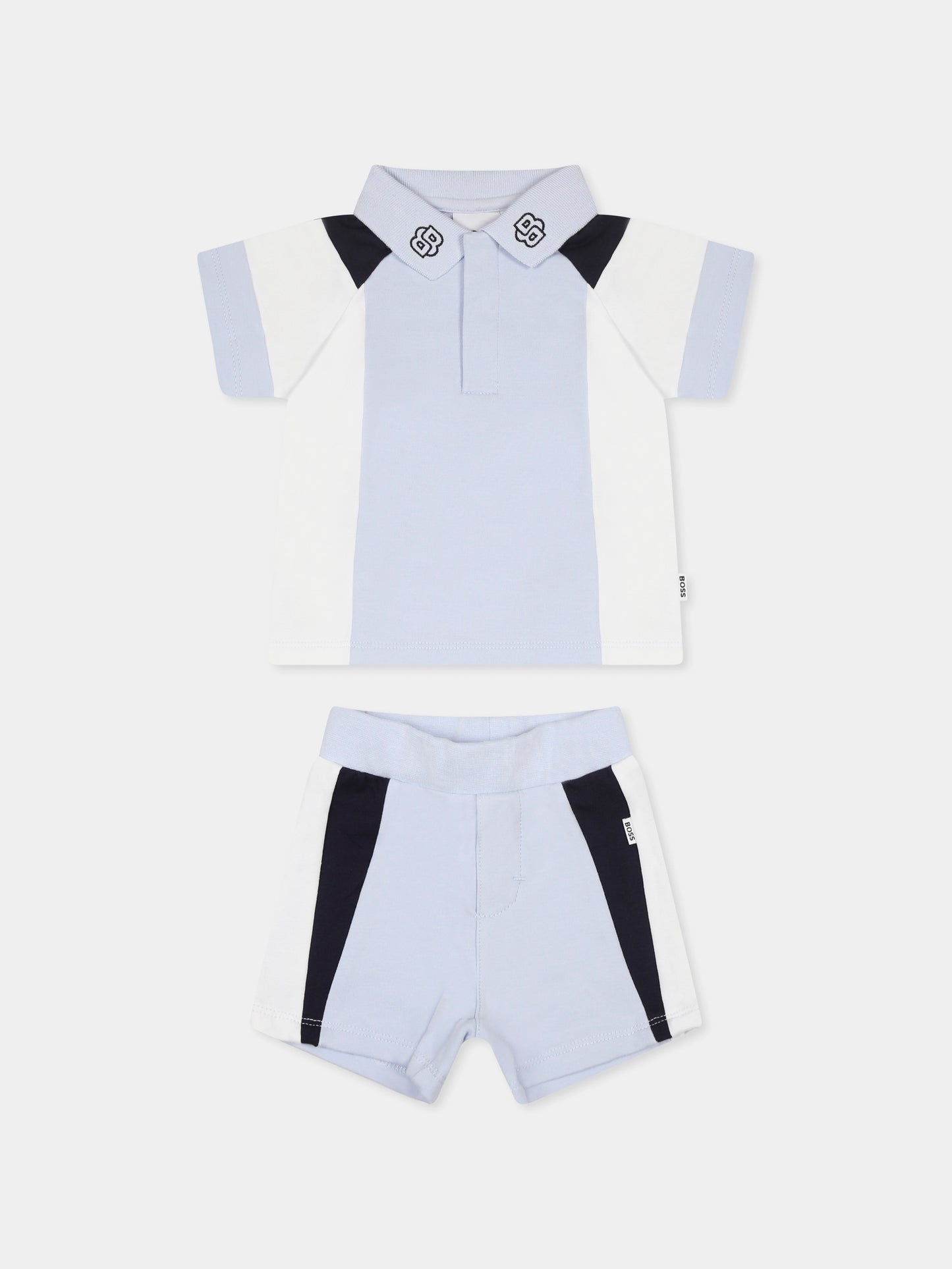 Completo celeste per neonato con logo,Boss,J52211 771