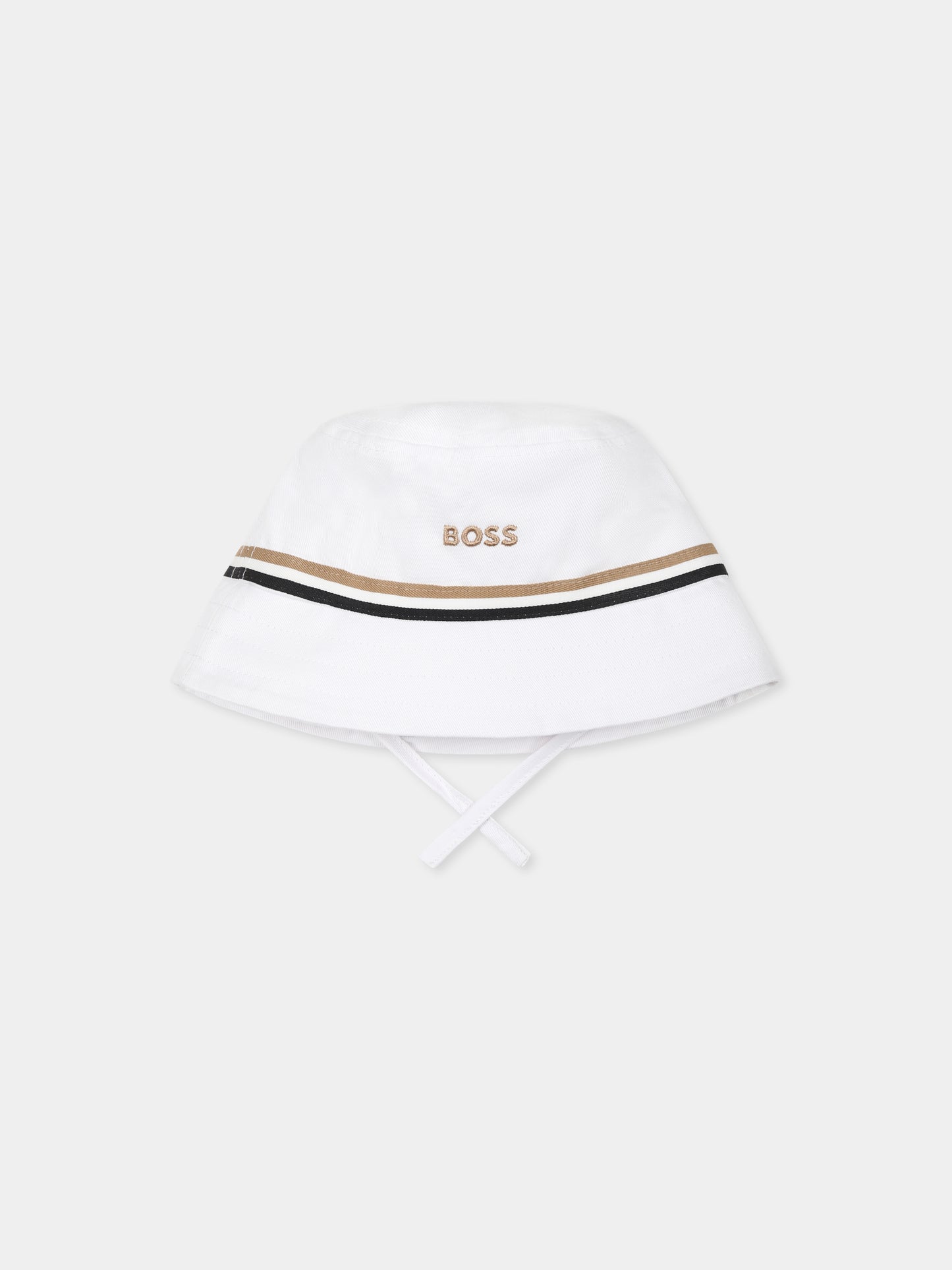 Cloche bianca per neonato con logo