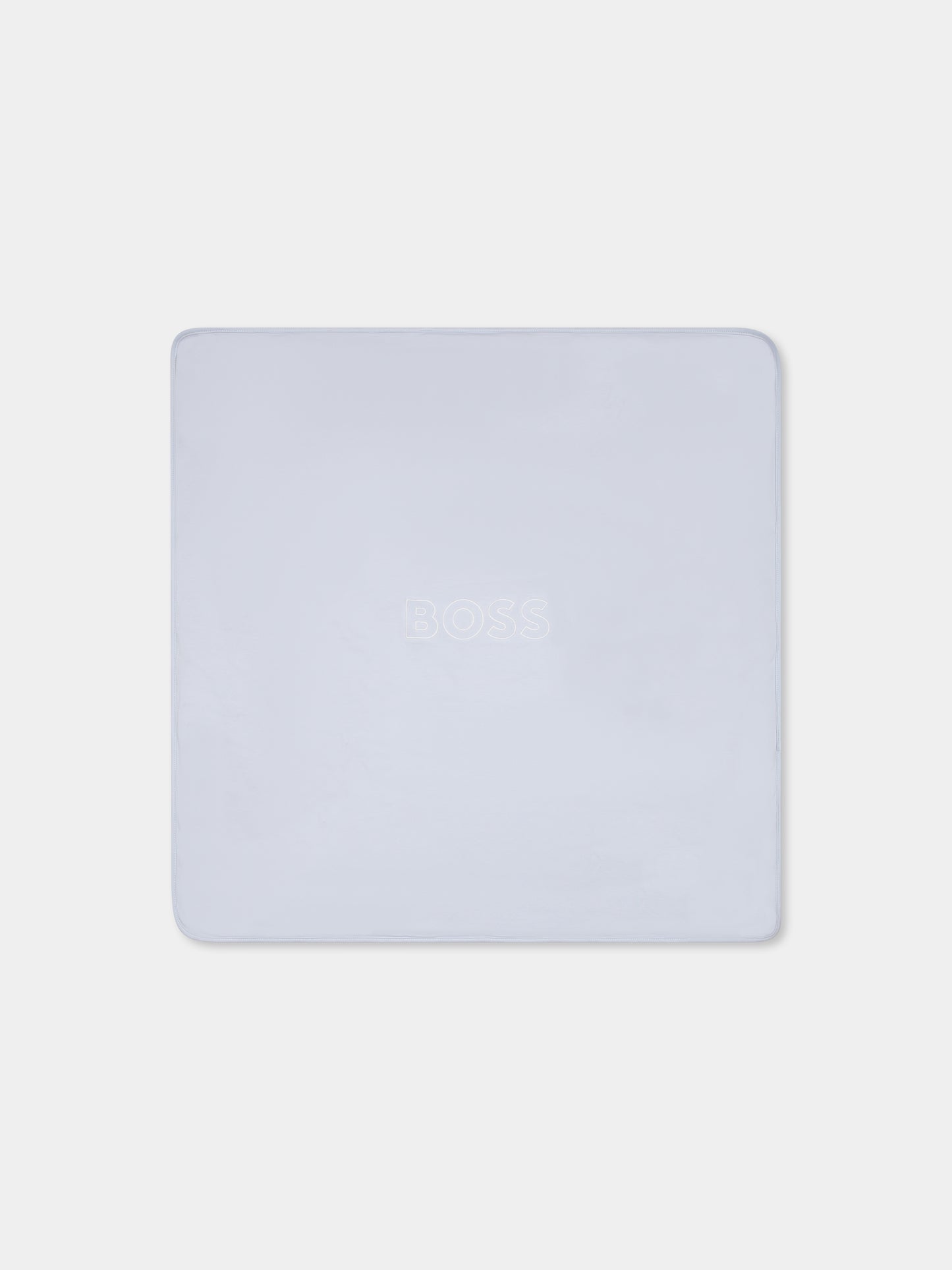 Coperta celeste per neonato con logo