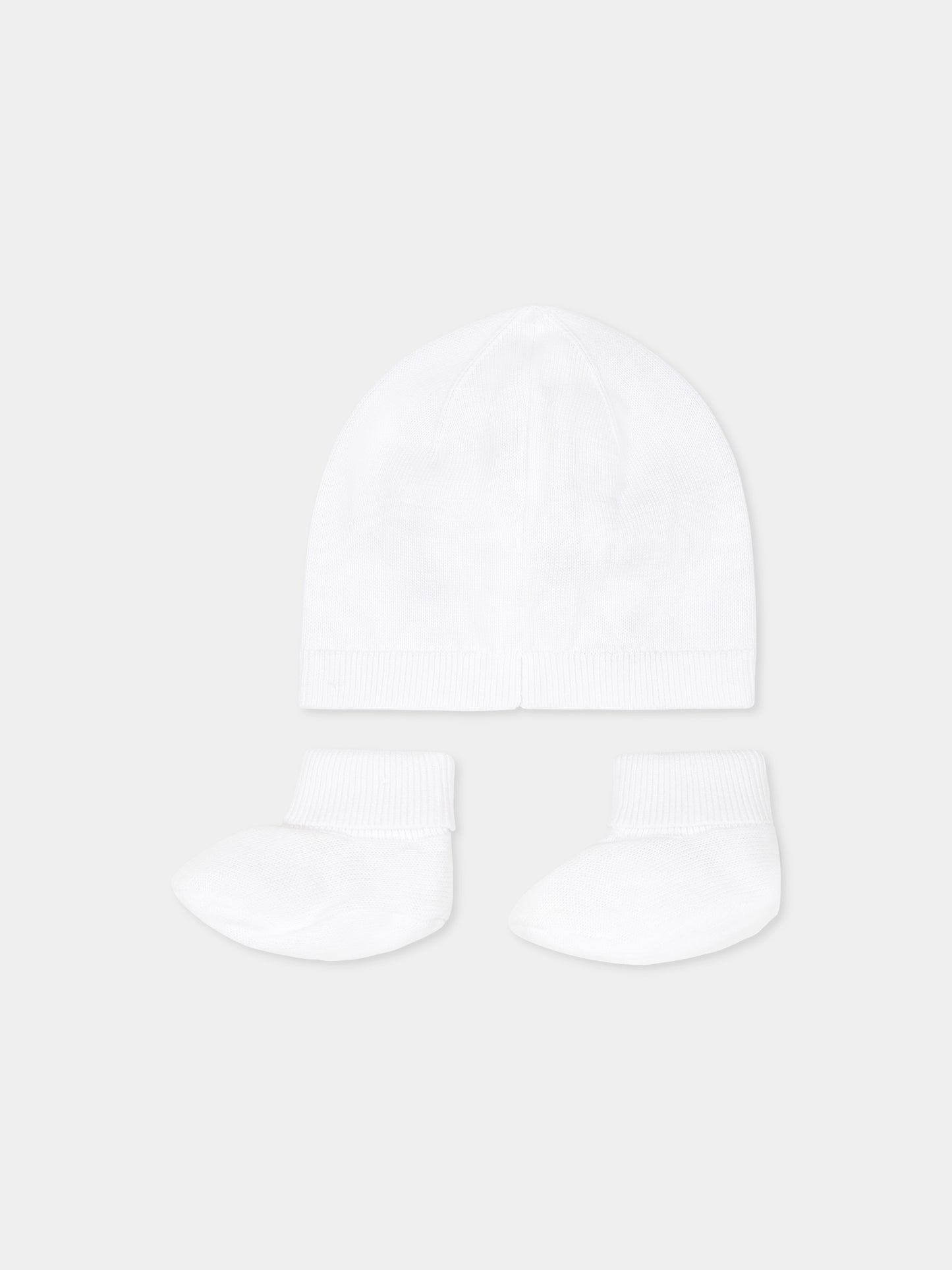 Set accessori bianco per neonato con logo e panda