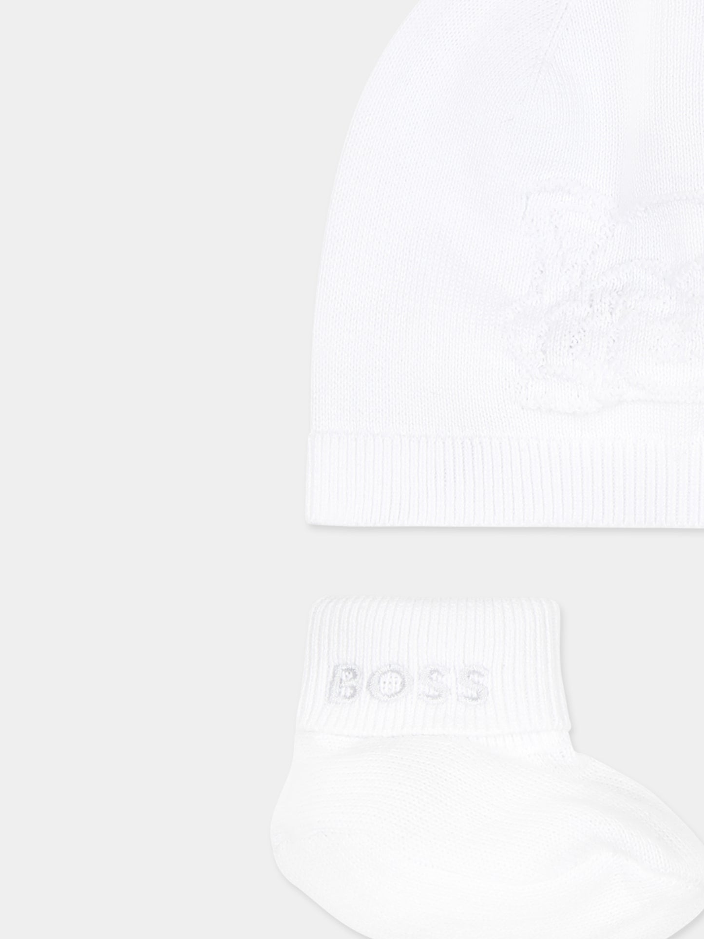 Set accessori bianco per neonato con logo e panda