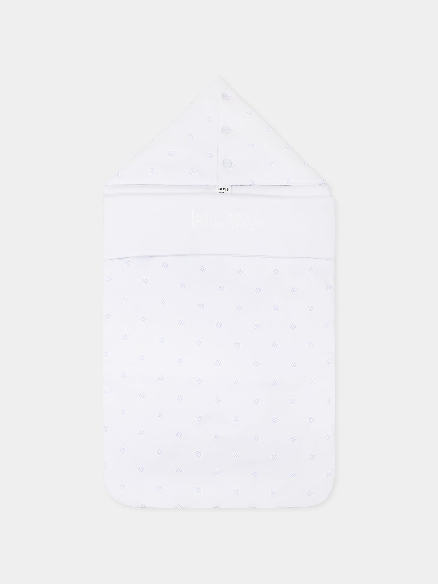 Sacco nanna celeste per neonato con logo all over