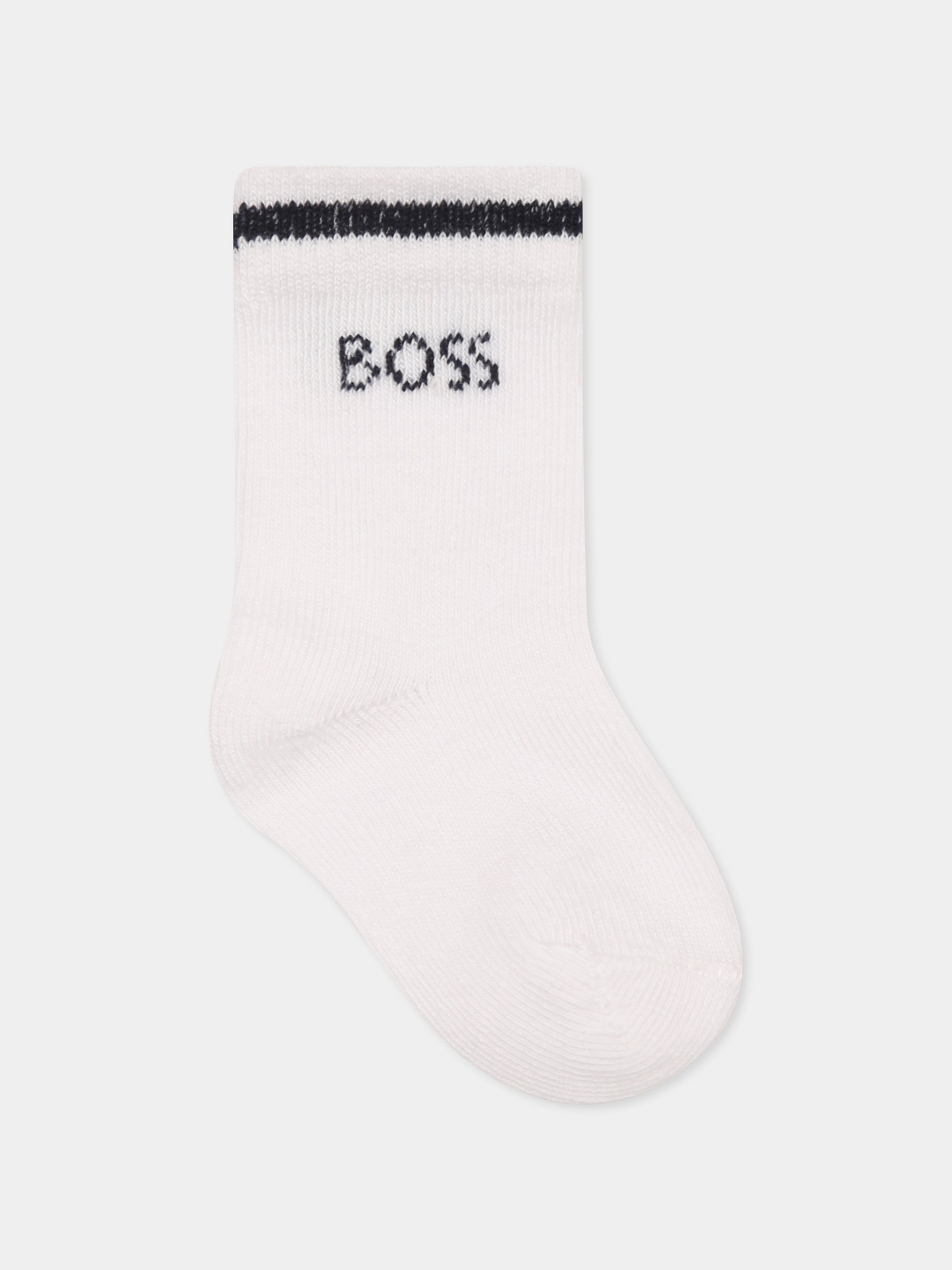 Set calzini multicolor per neonato con logo,Boss,J51739 849