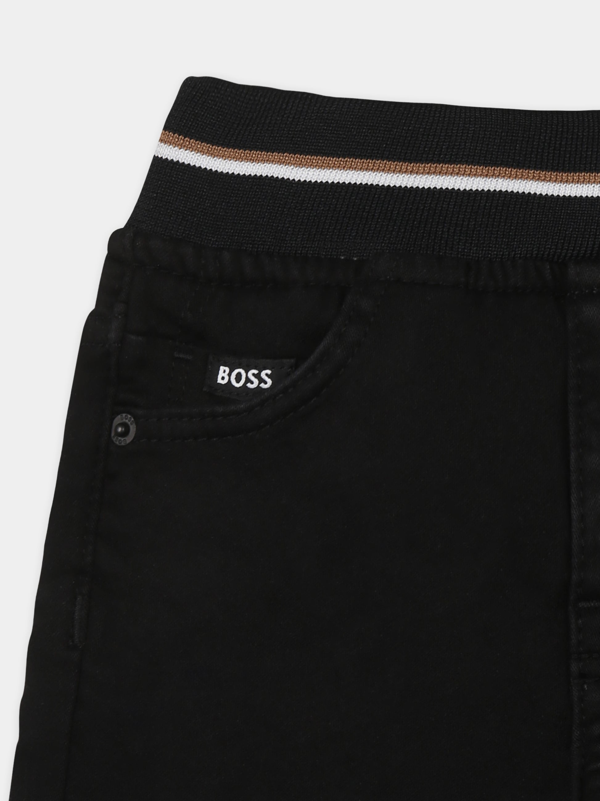 Shorts neri per neonato con logo,Boss,J52091 Z11