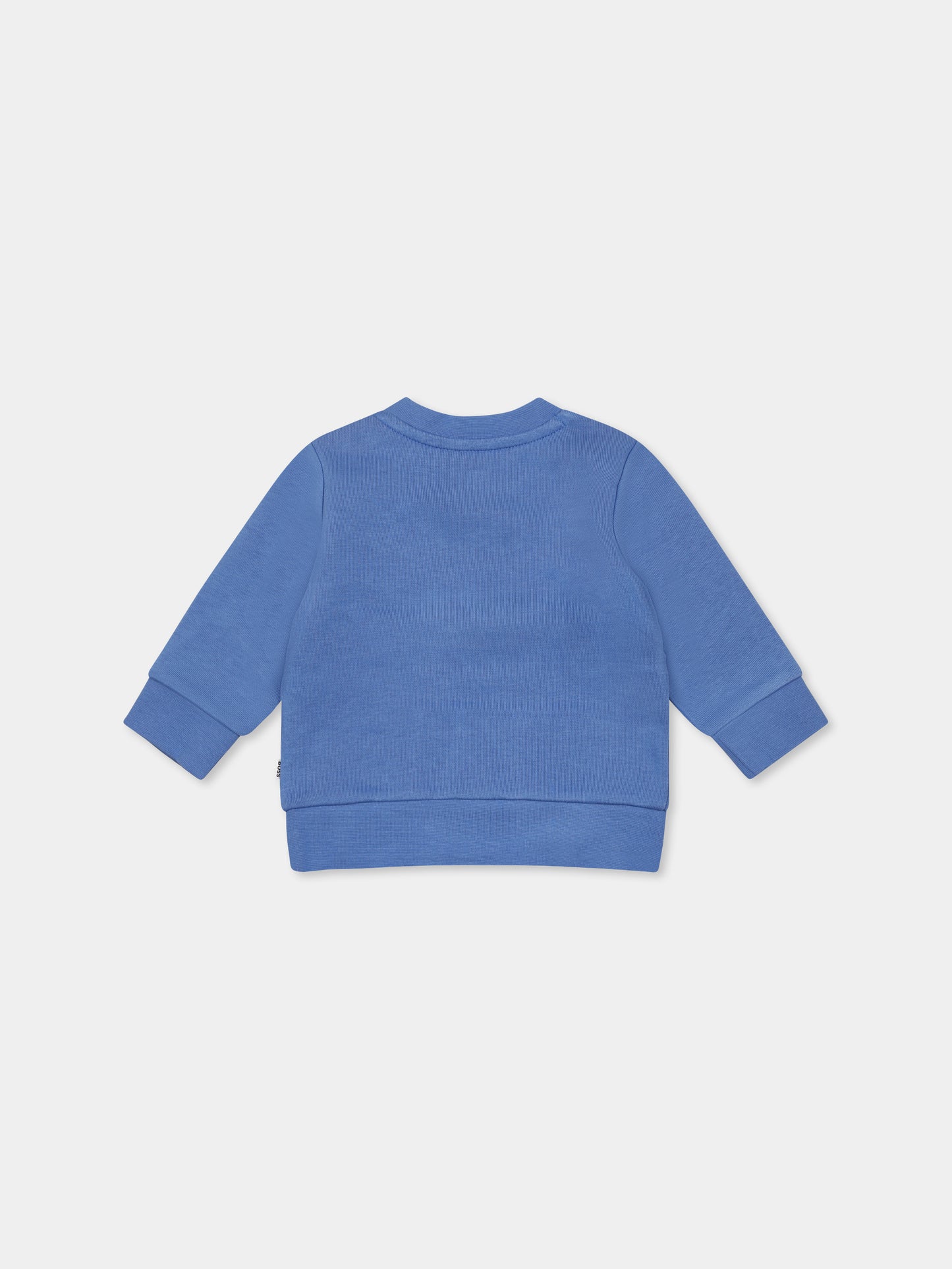 Felpa azzurra per neonato con logo,Boss,J52103 84B