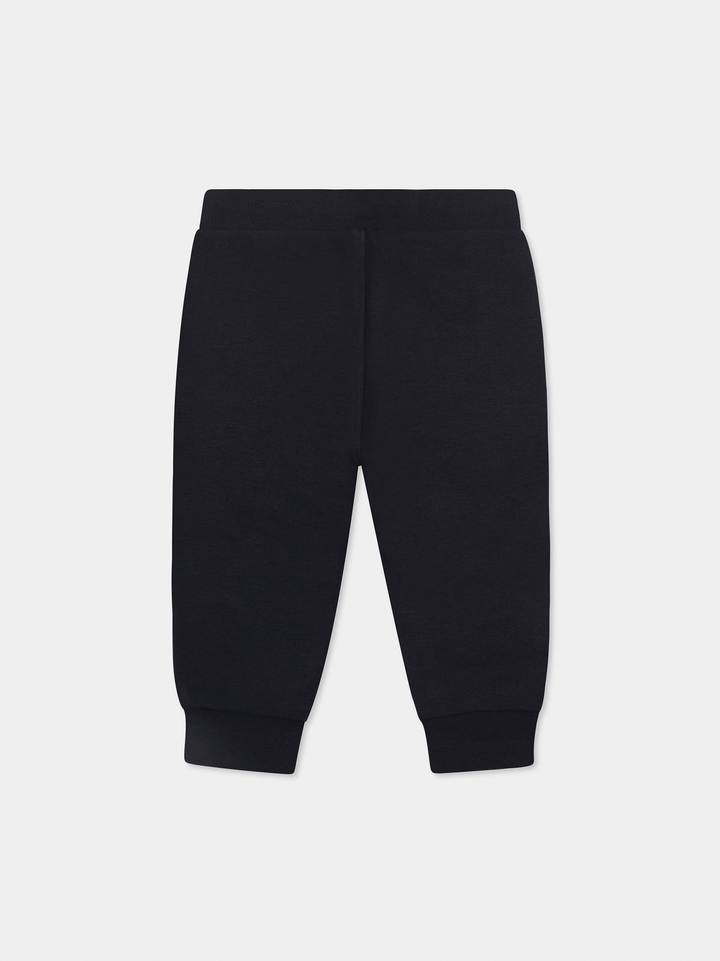 Pantaloni blu per neonato con logo