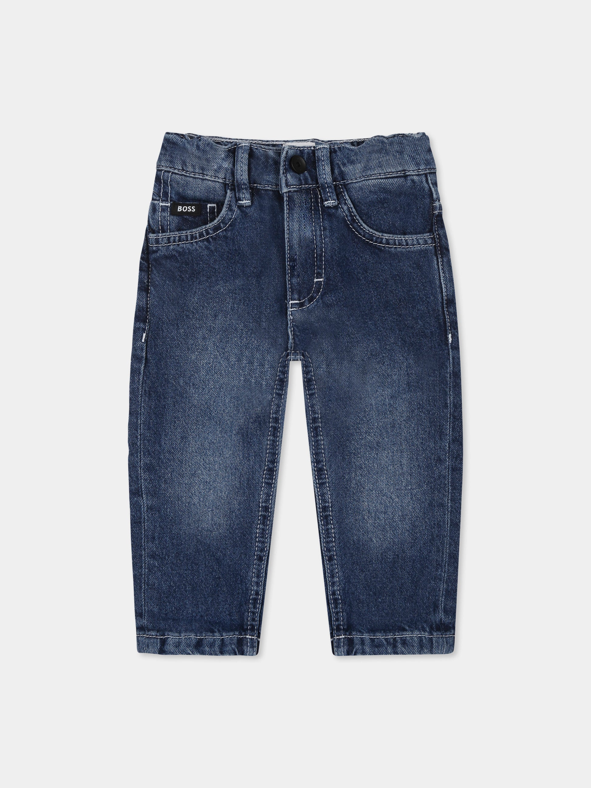 Jeans denim per neonato con logo,Boss,J52081 Z07