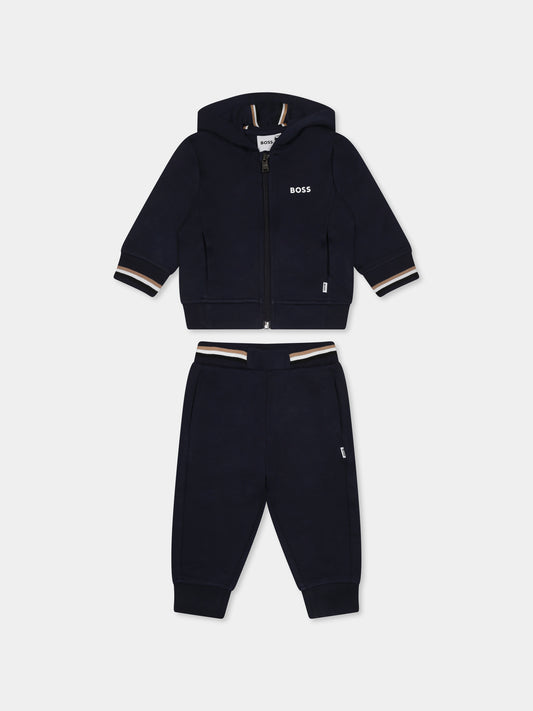 Completo blu per neonato con logo,Boss,J52126 849