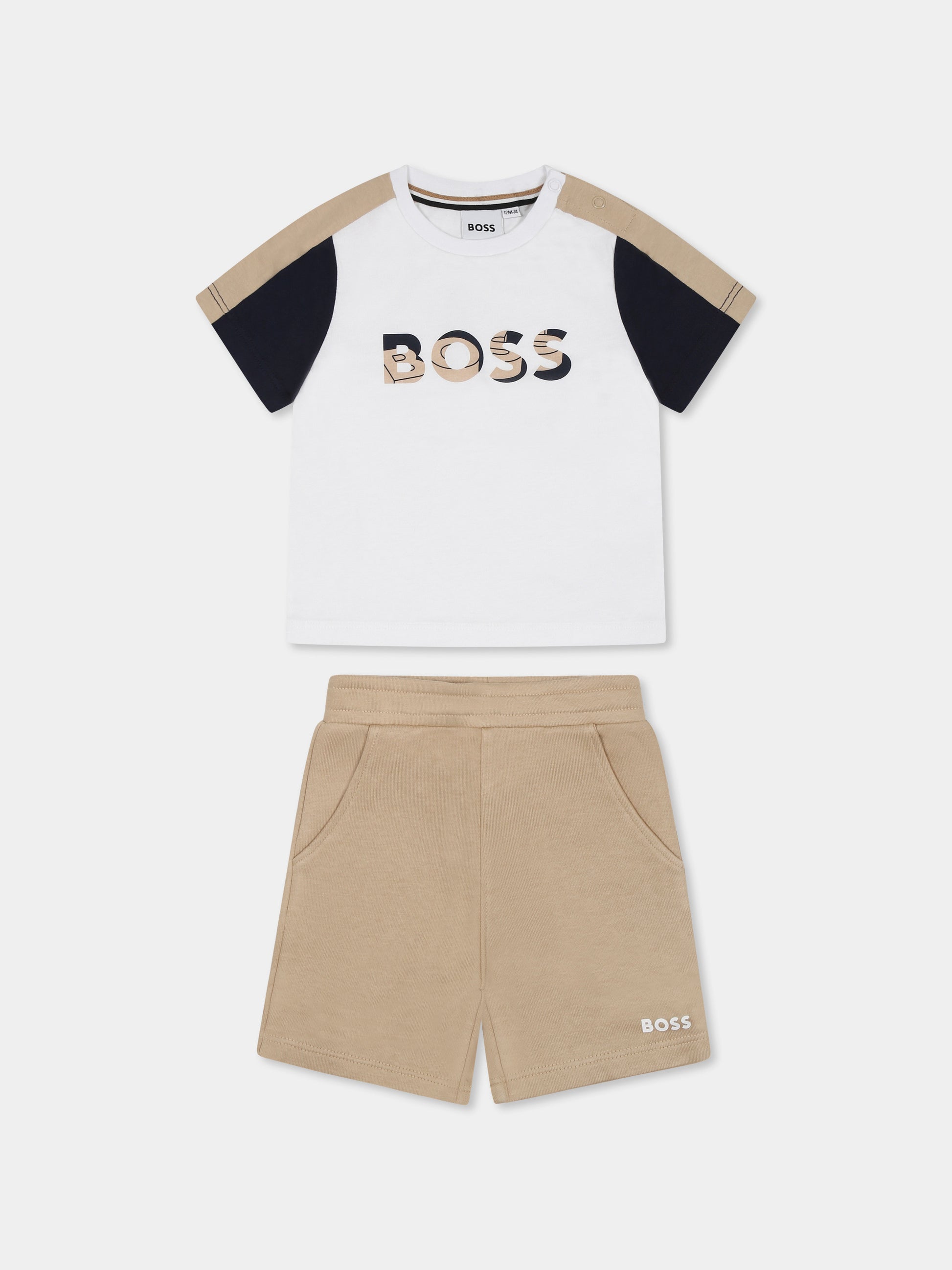 Completo multicolor per neonato con logo,Boss,J52120 10P