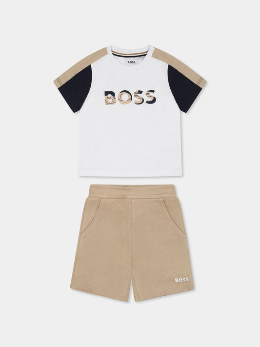 Completo multicolor per neonato con logo,Boss,J52120 10P