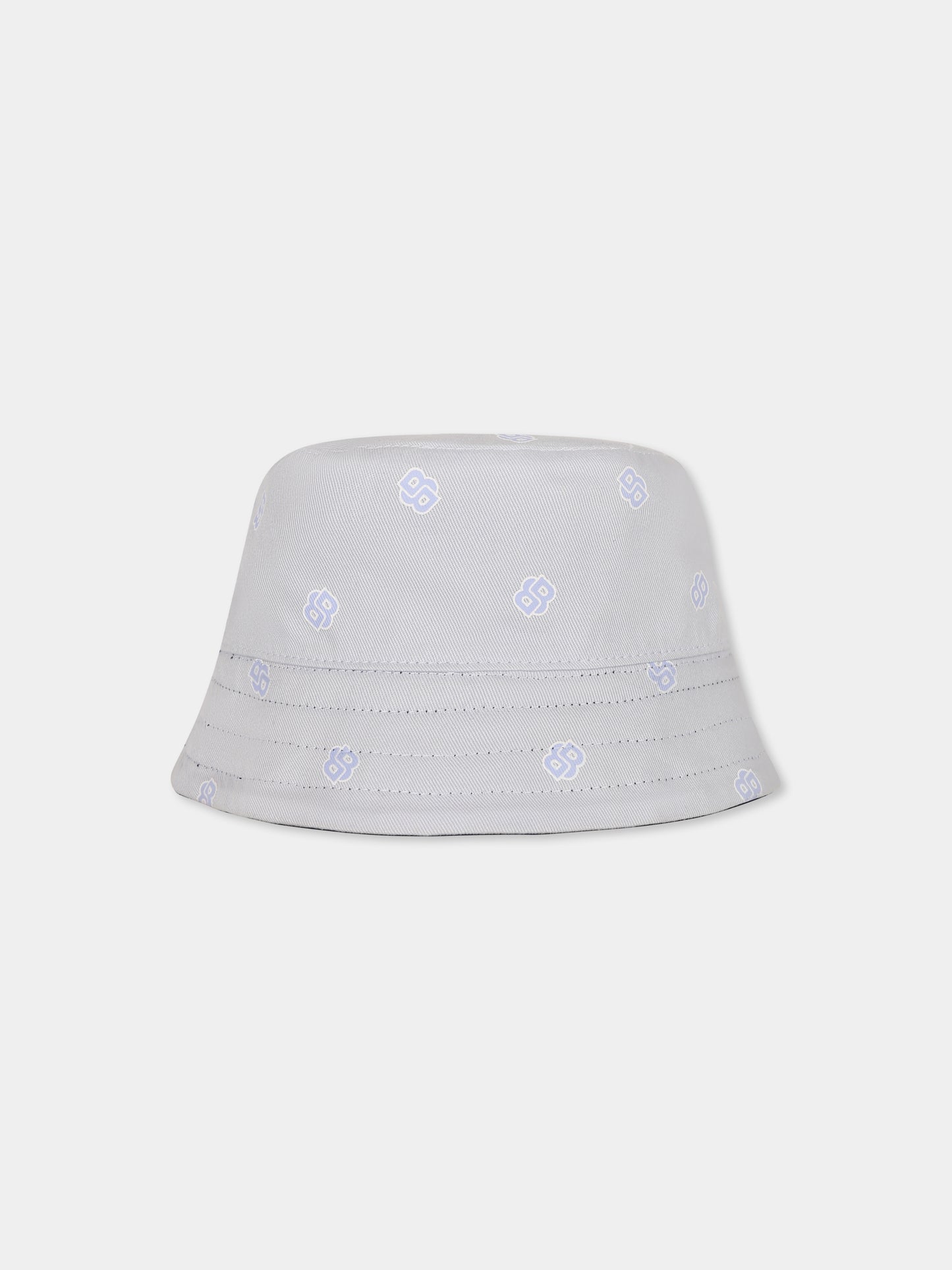 Cloche blu reversibile per neonato con logo