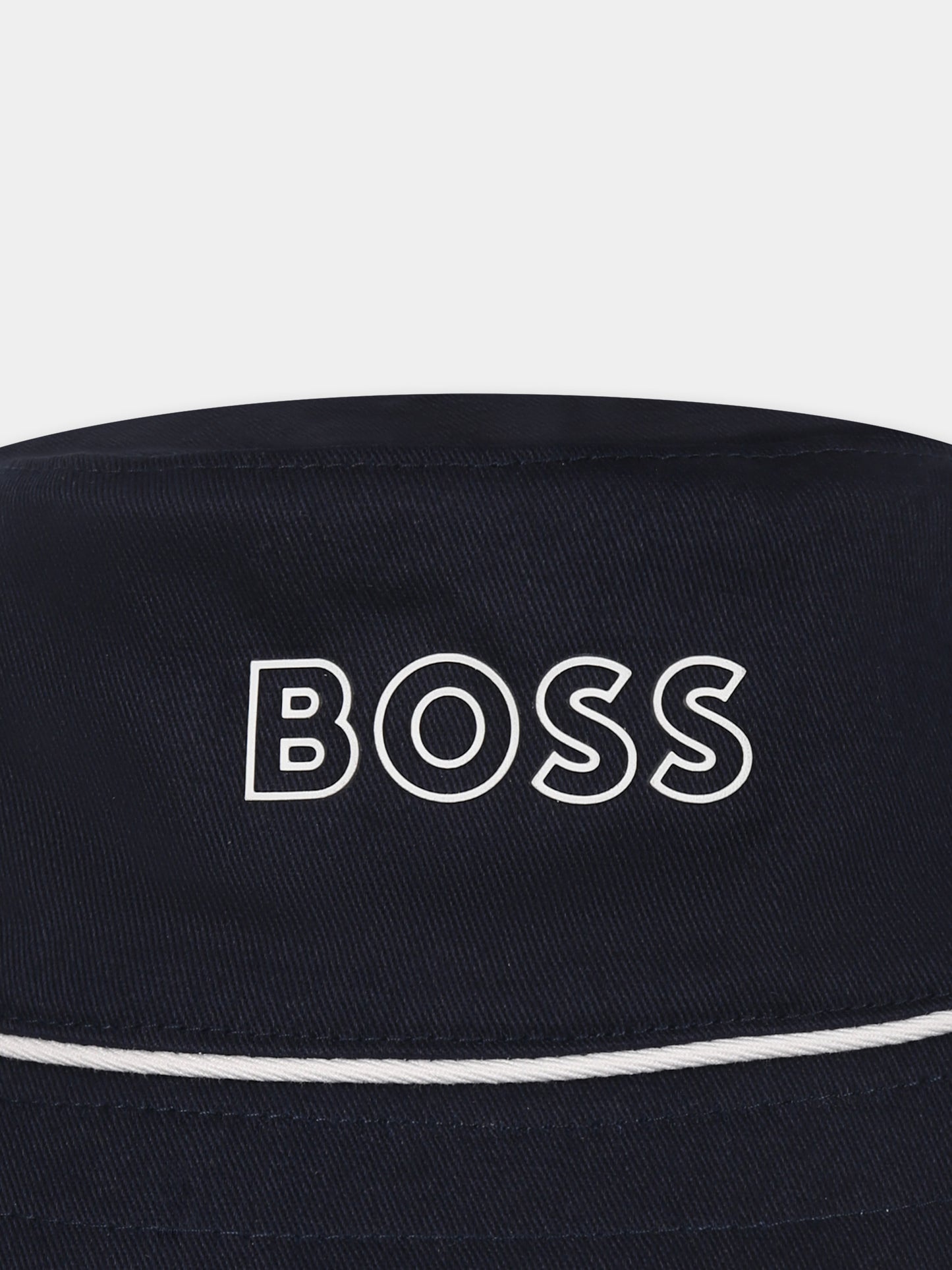 Cloche blu reversibile per neonato con logo