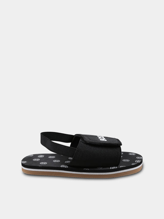 Sandali neri per bambino con logo,Boss,J52156 09B