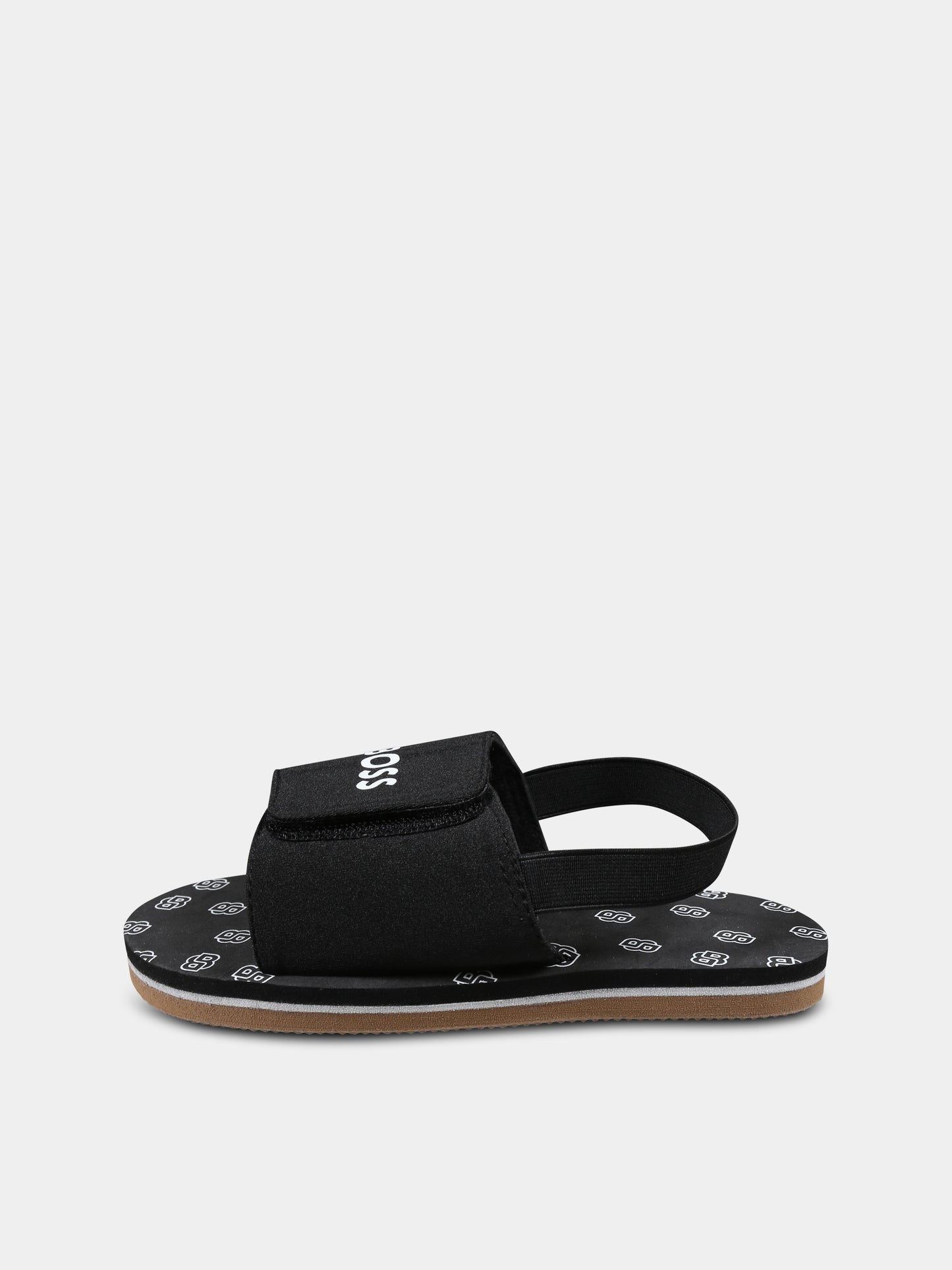 Sandali neri per bambino con logo,Boss,J52156 09B