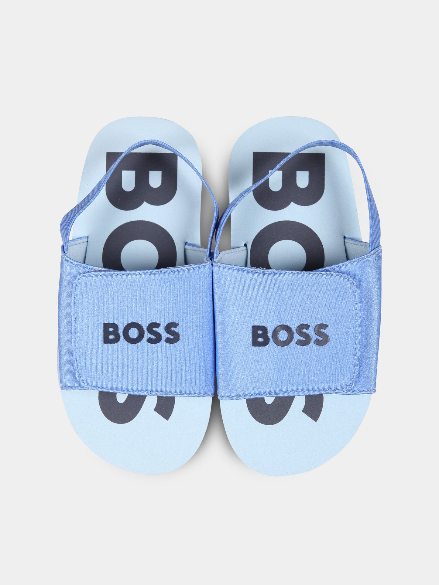 Sandali celesti per bambino con logo,Boss,J52156 84B