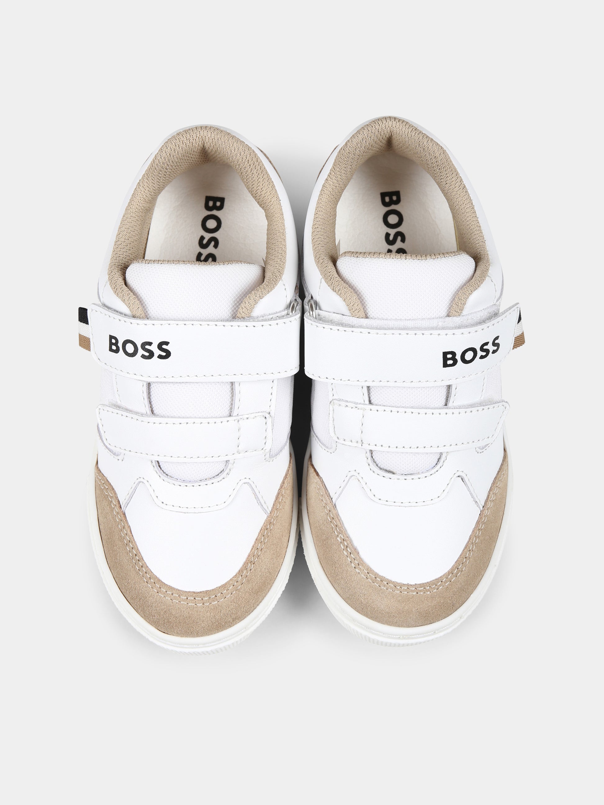 Sneakers bianche per bambino con logo,Boss,J52163 10P