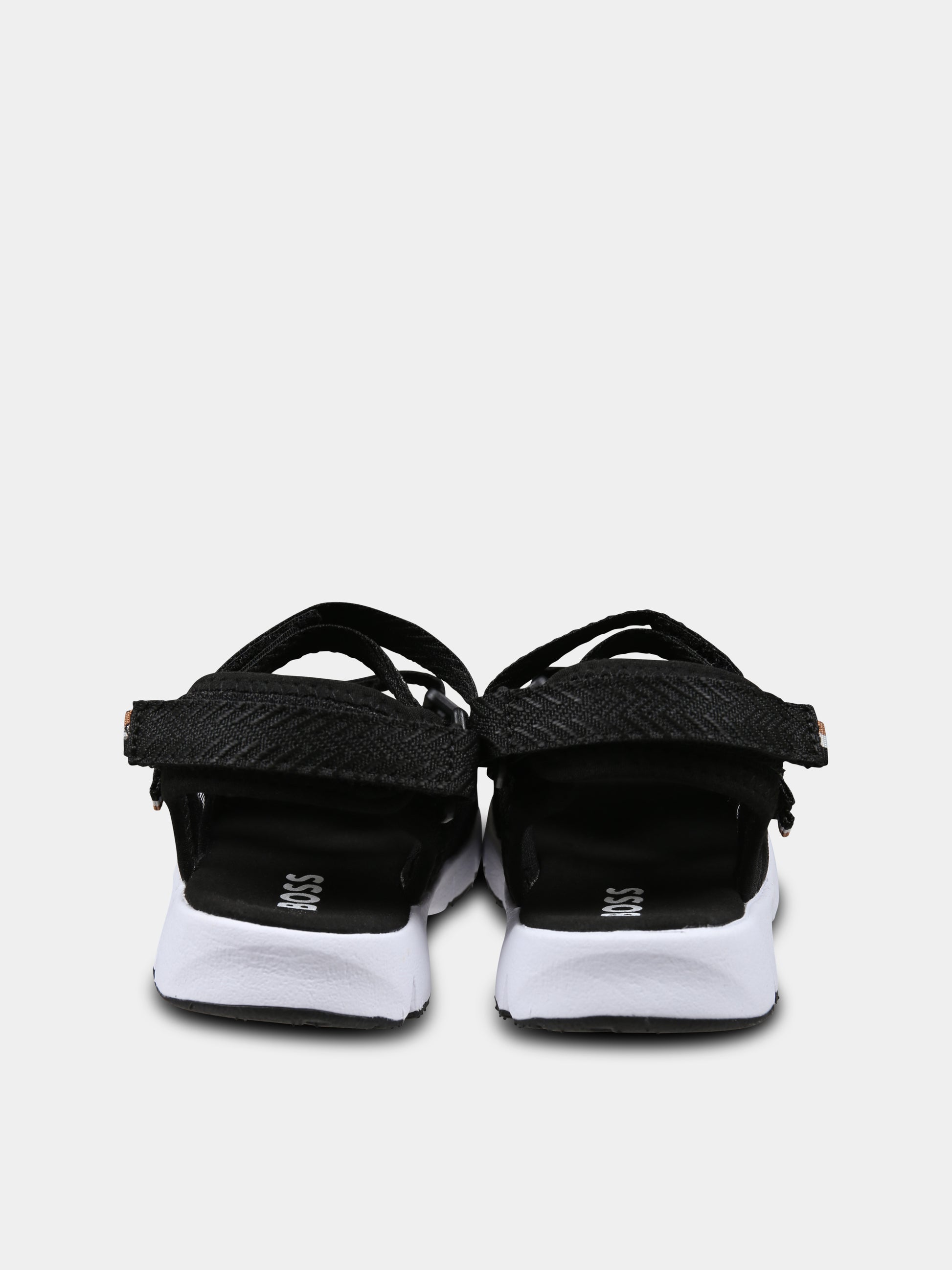 Sandali neri per bambino con logo,Boss,J51654 09B