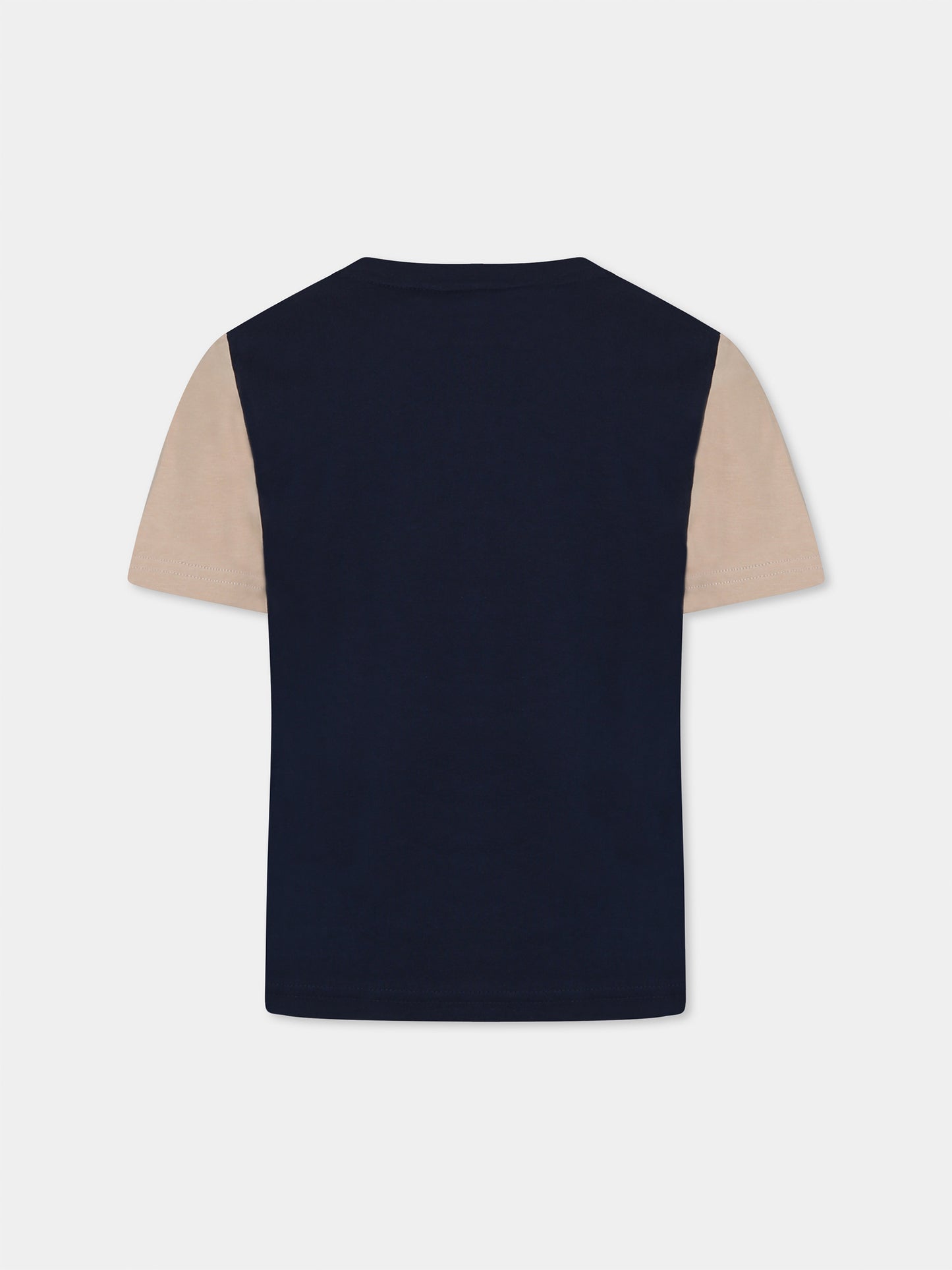 T-shirt blu per bambino con logo