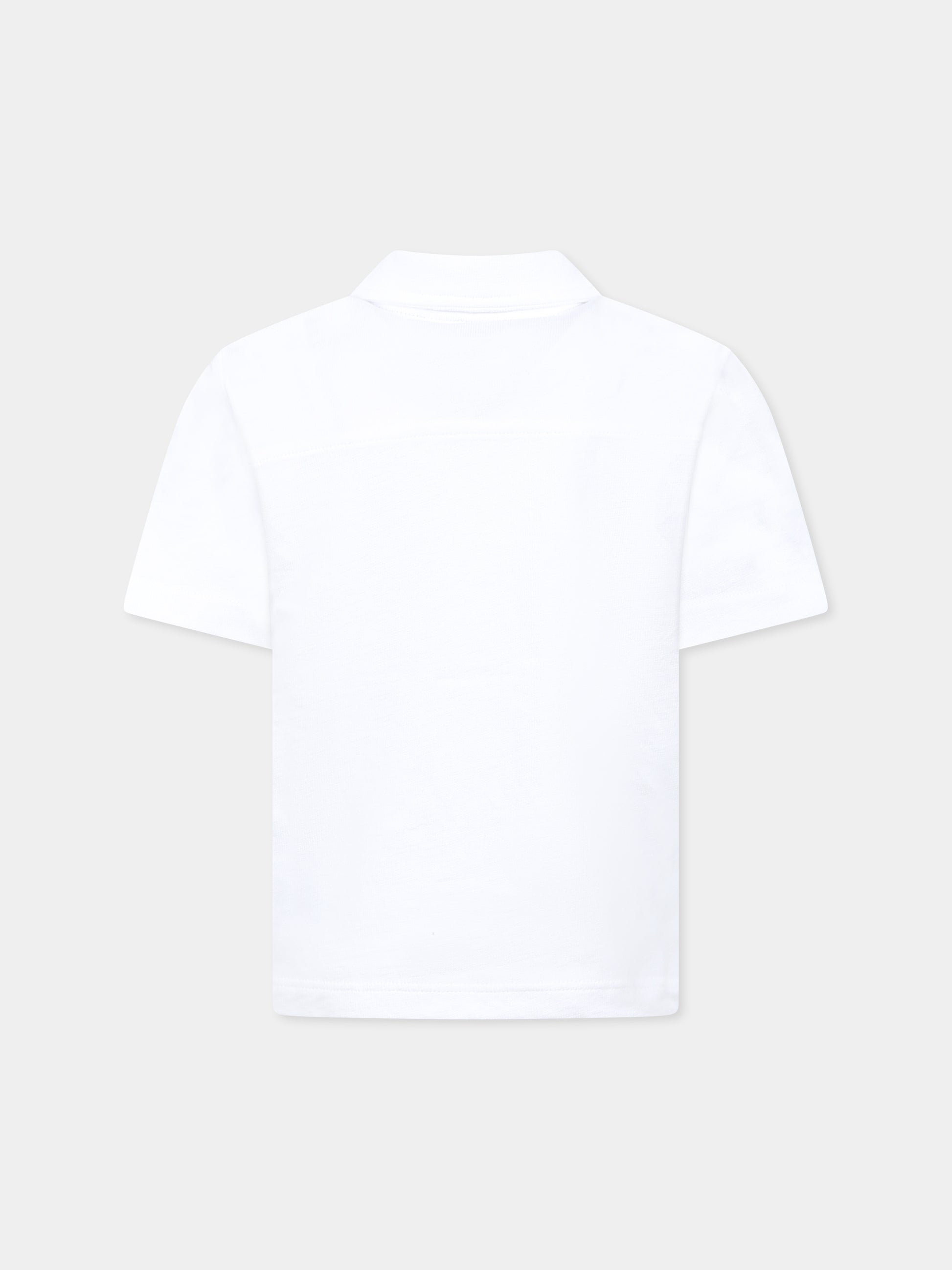 Polo bianca per bambino con logo,Boss,J52017 10P