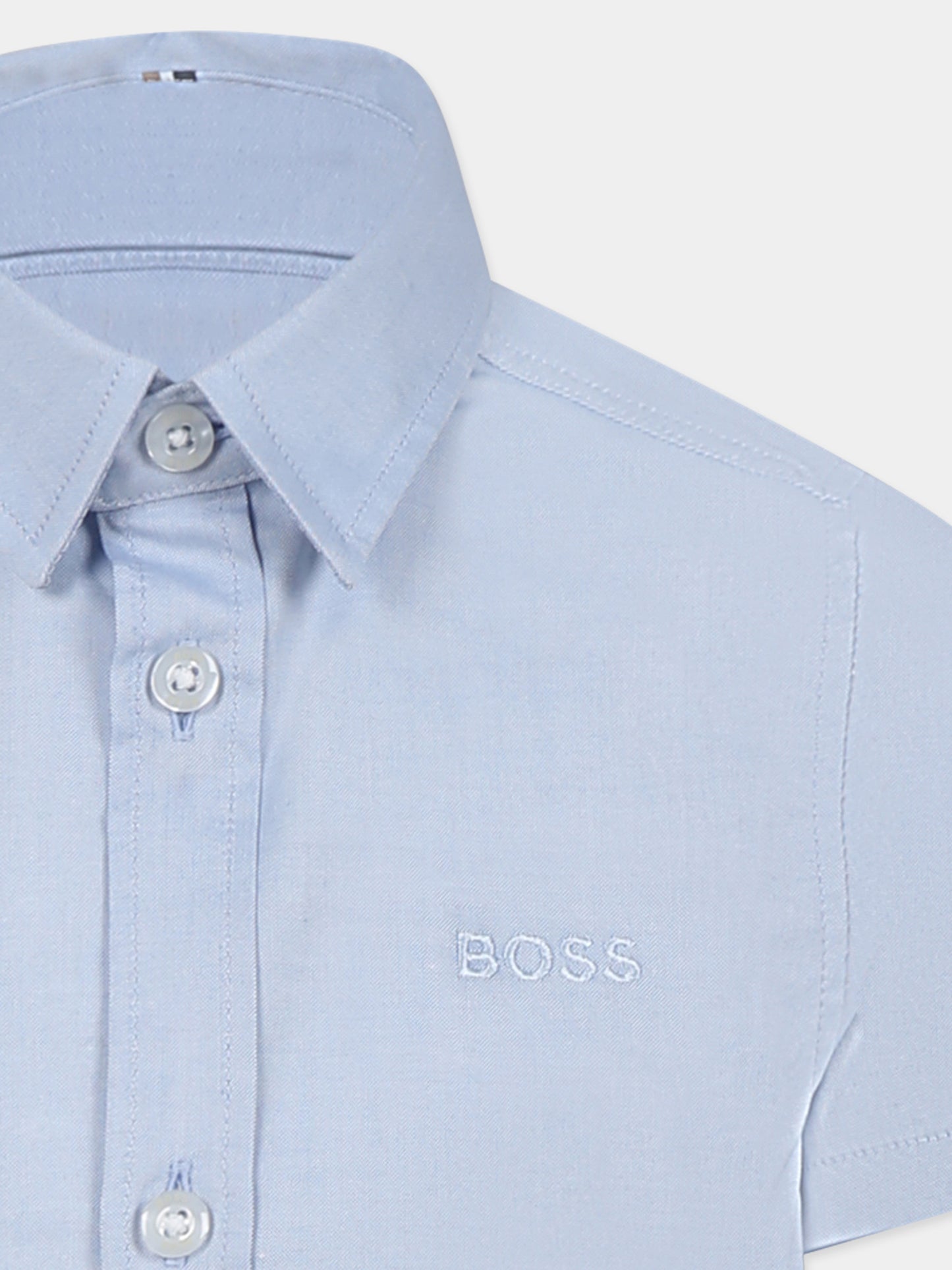 Camicia celeste per bambino con logo