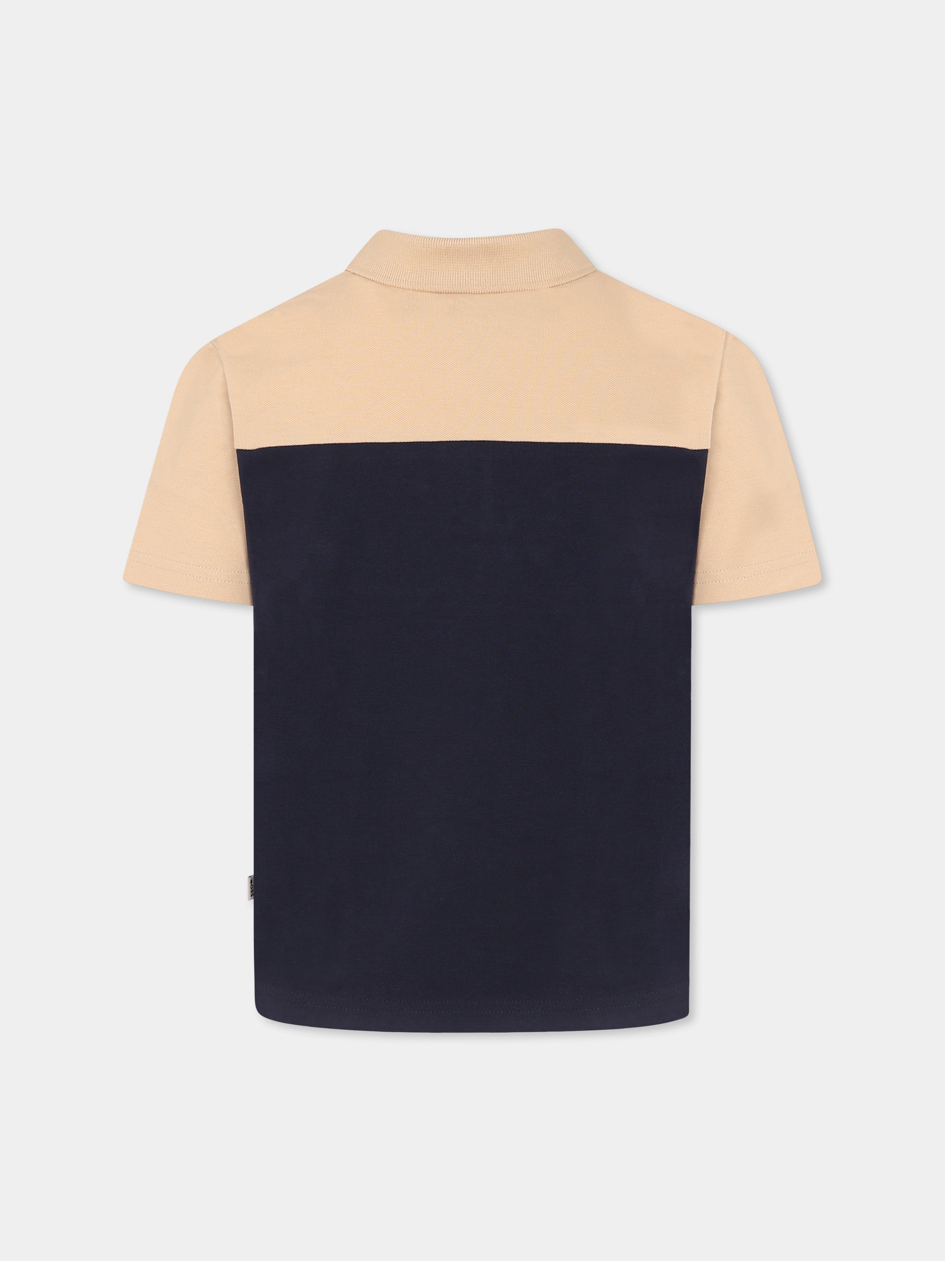 Polo blu per bambino con logo,Boss,J52016 849