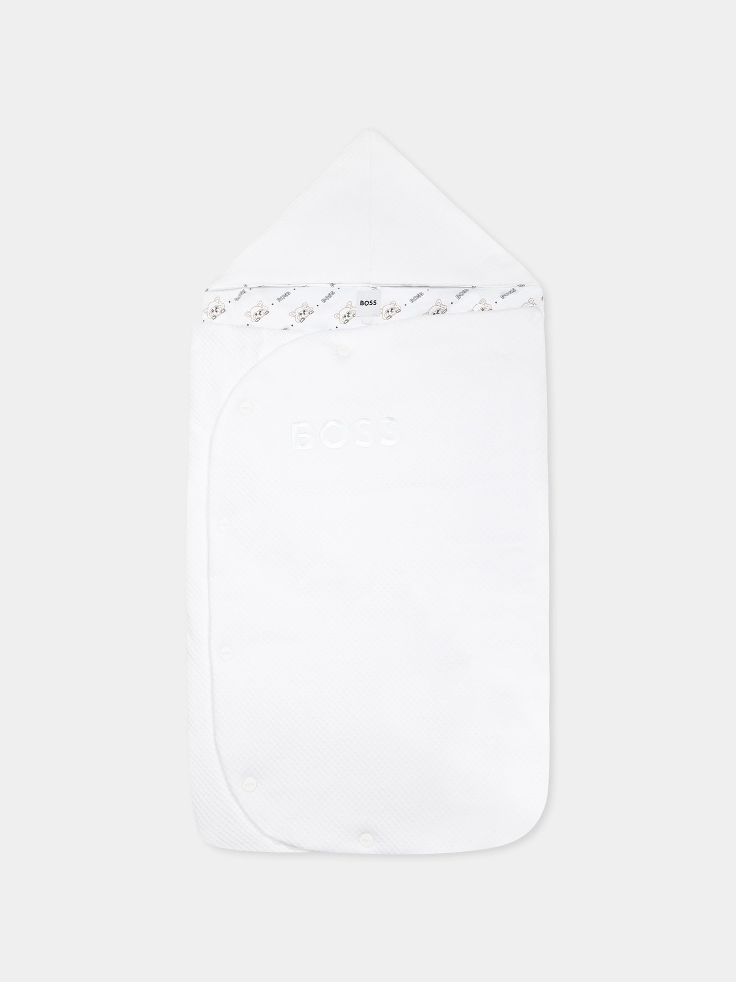 Sacco nanna bianco per neonato con panda all over,Boss,J51729 10P