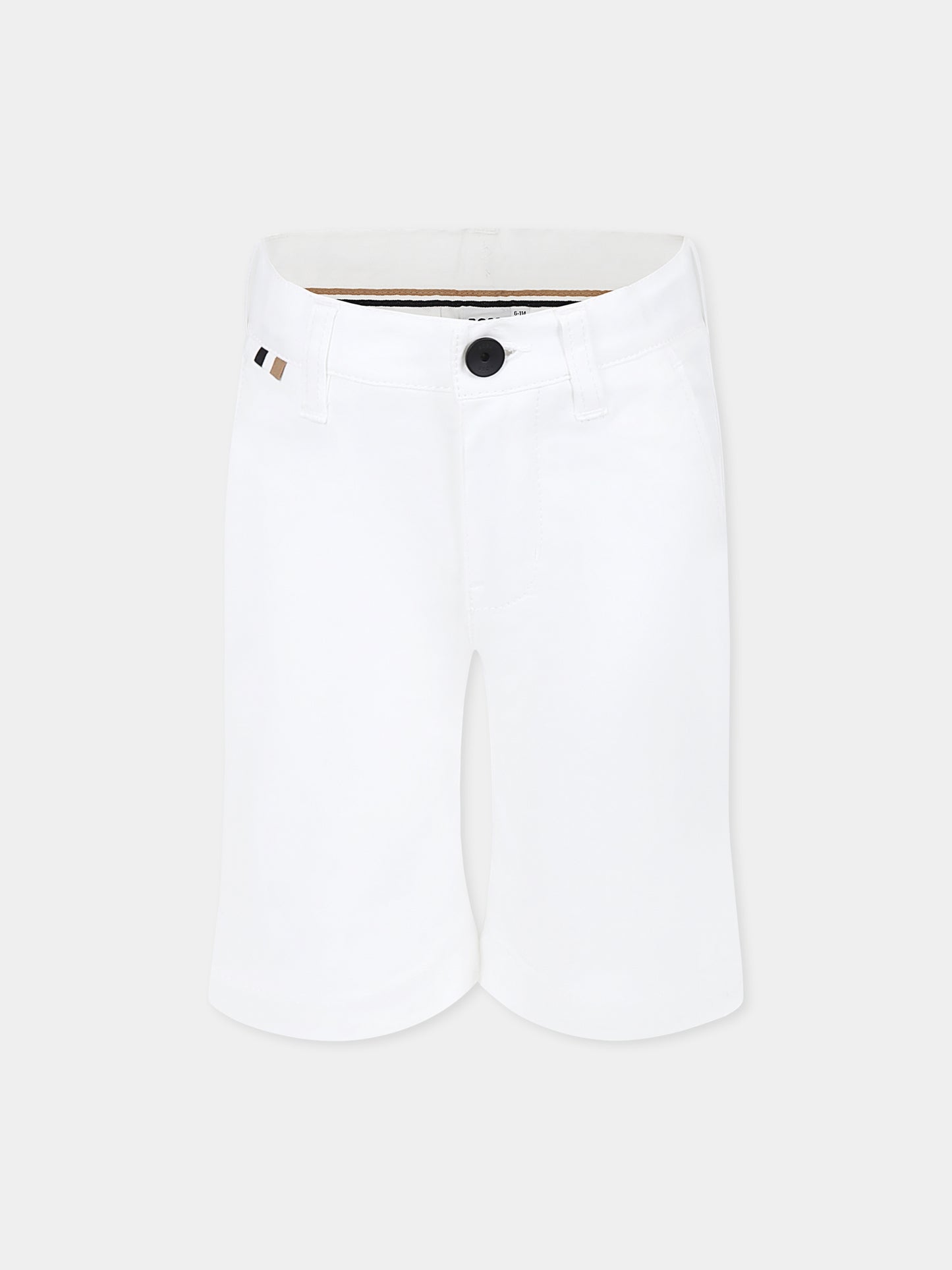 Shorts bianchi per bambino,Boss,J51990 10P