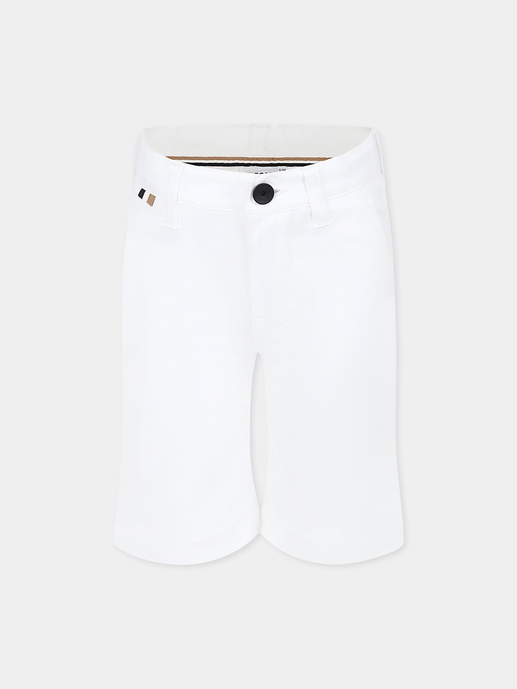 Shorts bianchi per bambino,Boss,J51990 10P