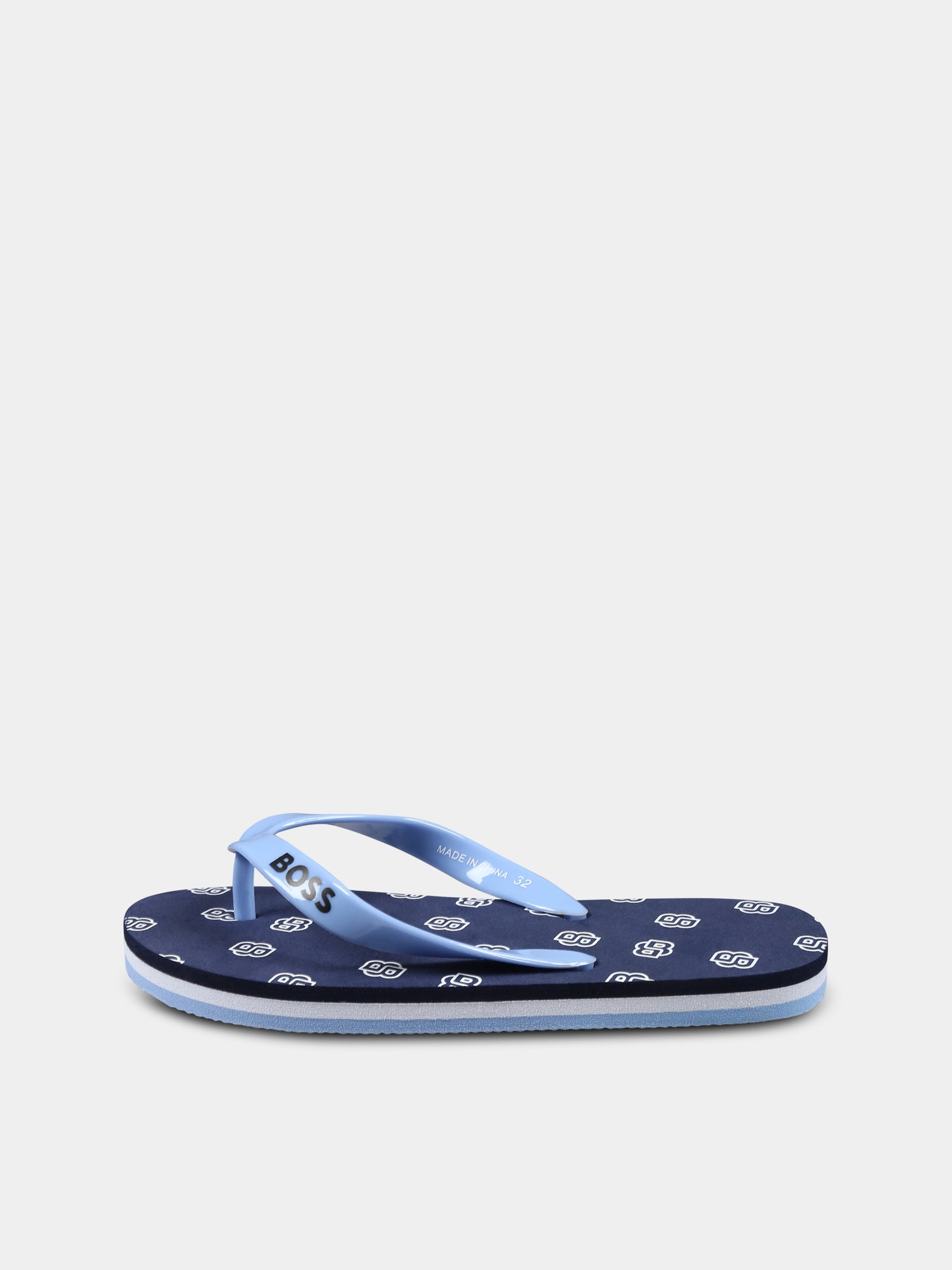 Infradito blu per bambino con logo,Boss,J51652 849