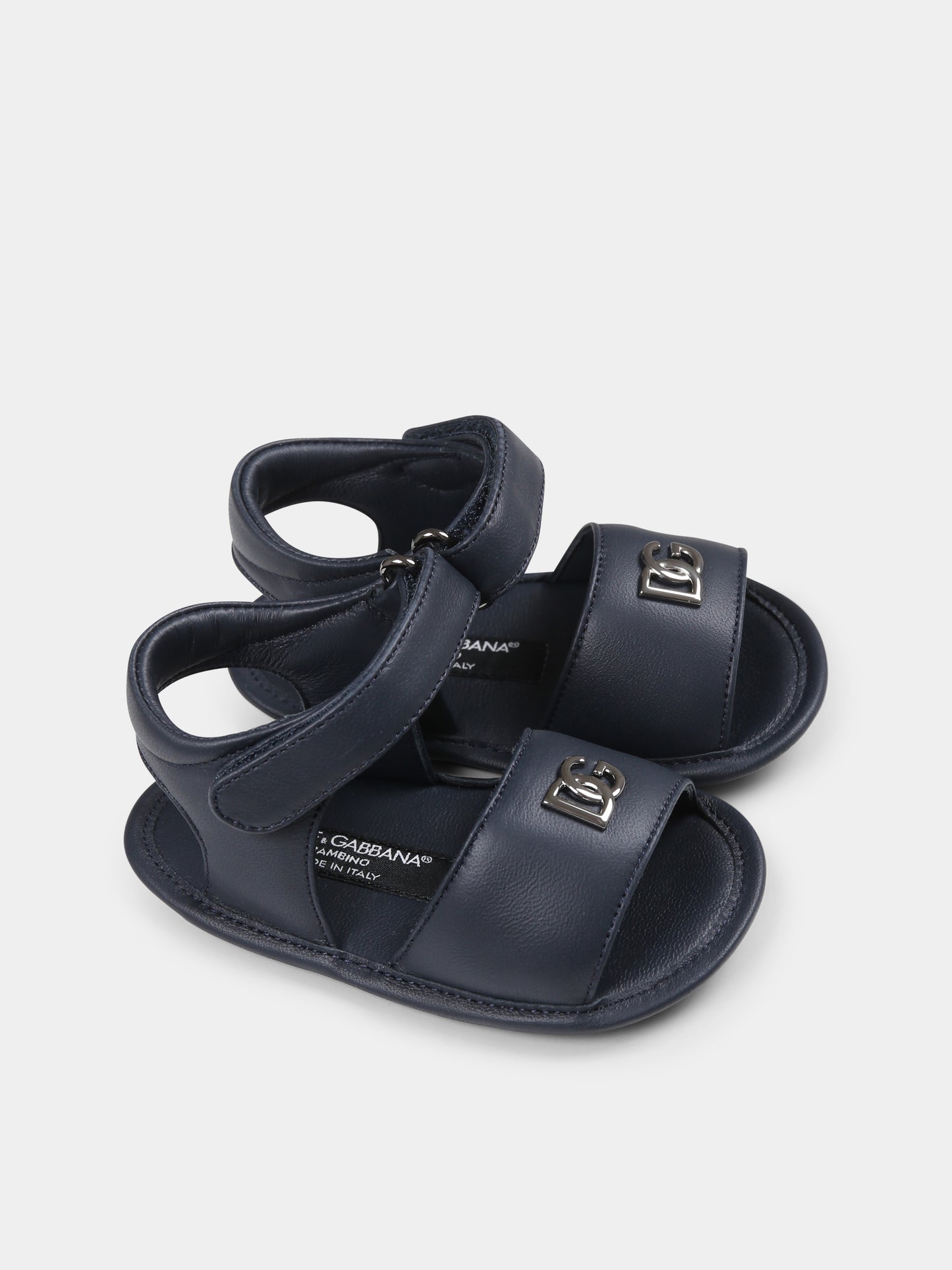 Sandali blu per neonati con logo,Dolce & Gabbana Kids,DK0157 AB793 80650