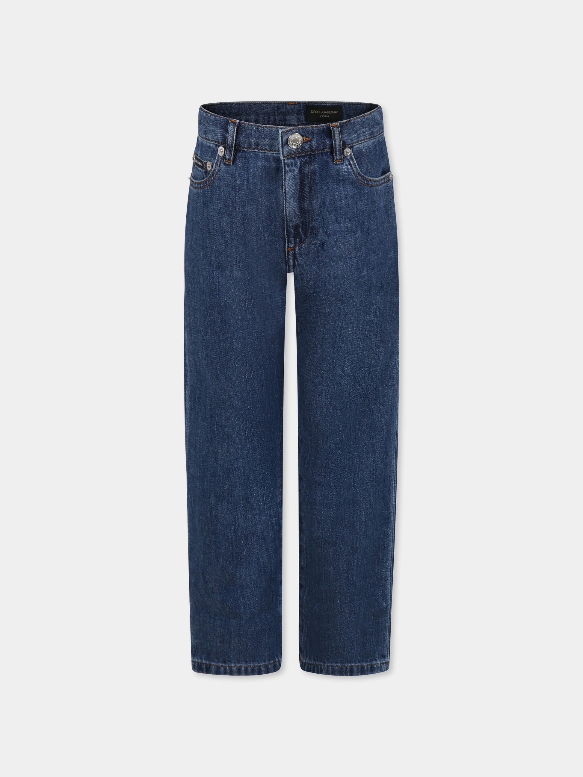 Jeans denim per bambino co logo,Dolce & Gabbana Kids,L42F75 LDC67 B0013