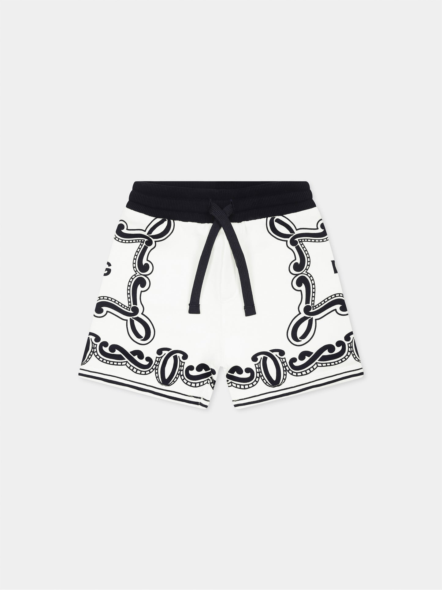 Shorts bianchi per neonato con stampa bandana